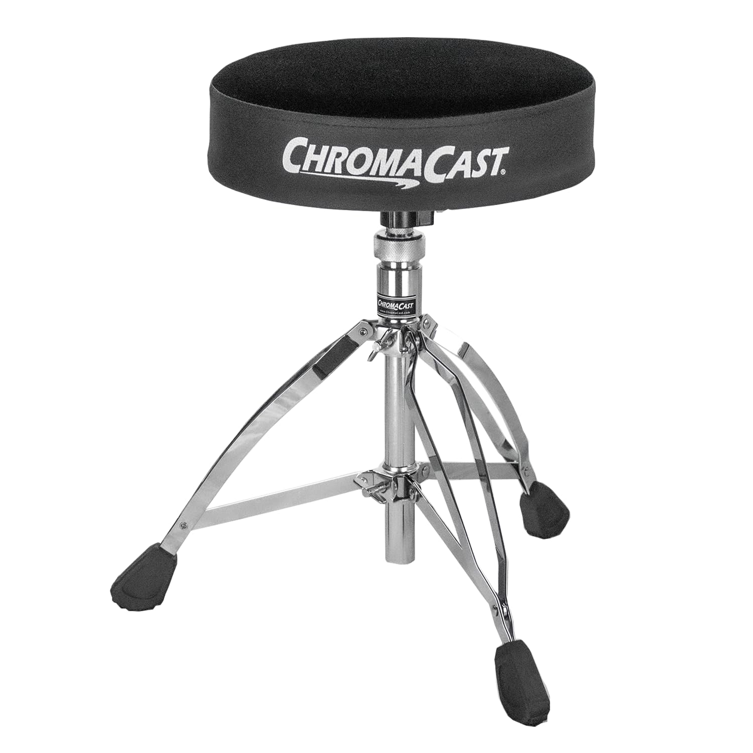 ChromaCast Value Series Drum Throne - Adjustable Drum Seat for Drummers | Heavy-Duty Drum Stool with Comfortable Cushion | Perfect for Live Performances, Studio Recording & Drum Practice