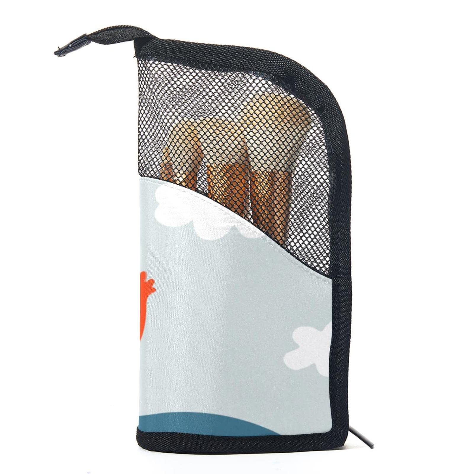 Portable Elephant Nose Makeup Brush Organizer Bag with 12 Slots - Cute Cartoon Design Cosmetic Brush Holder Case for Travel, Home & Professional Makeup Artists