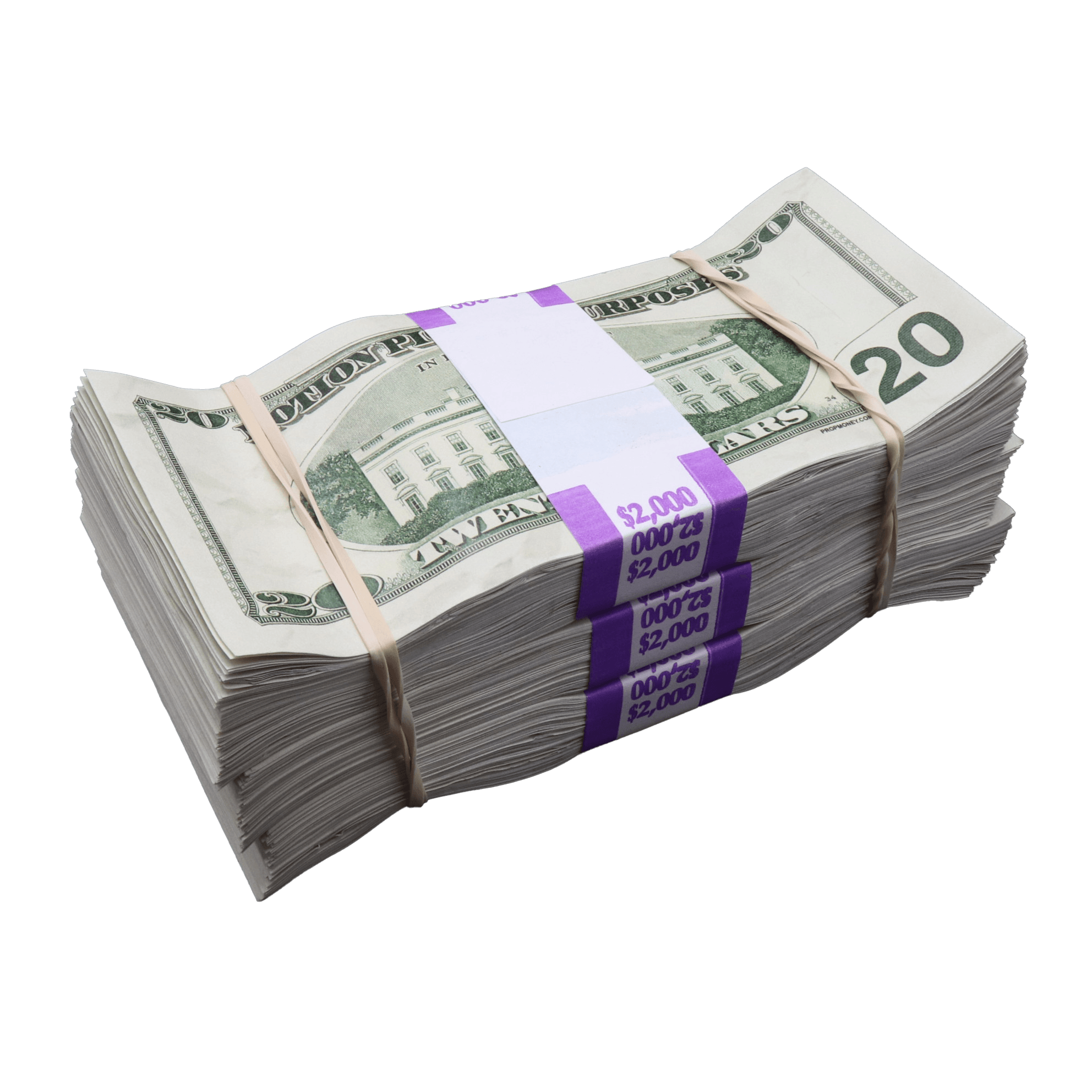 $6,000 Realistic Aged Full Print 2000 Series Stacks Bundle - Perfect for Movie Props, Photography, and Cash Display Scenes