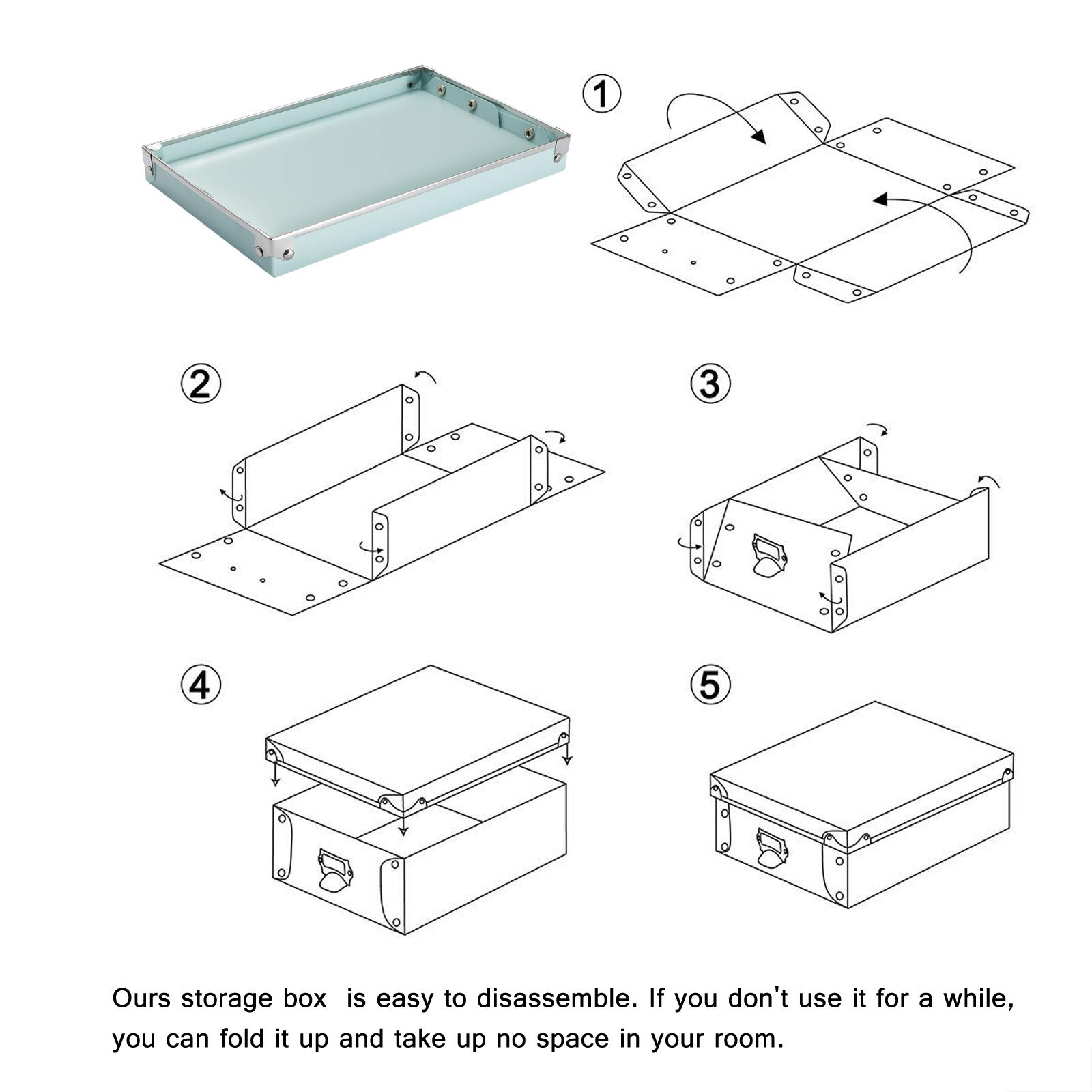 SEEKIND 3-Piece Foldable Storage Box Set with Lids & Handles - Multi-Size Plastic Organizer for Clothes, Cosmetics, Books | Space-Saving Home & Office Storage Solution