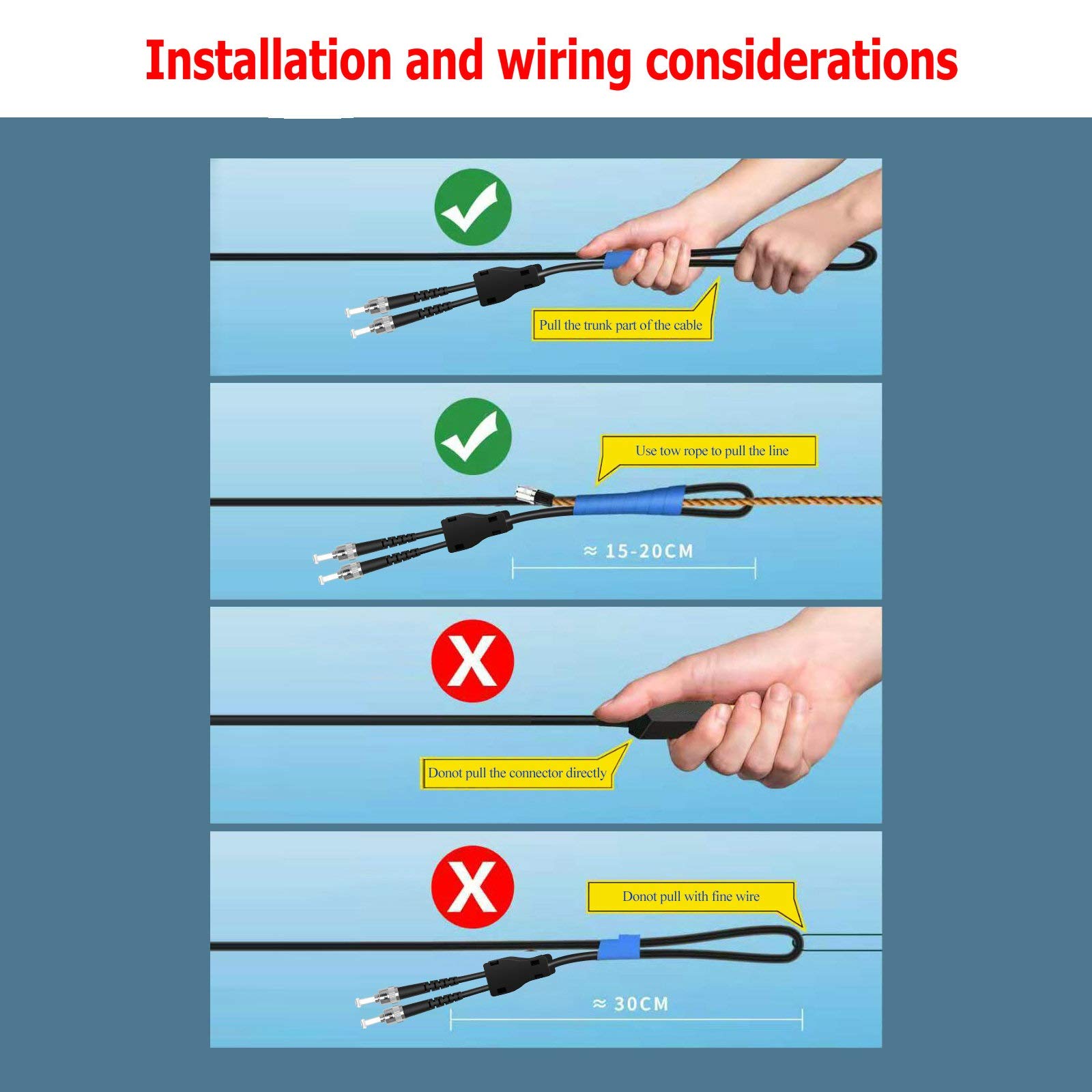 150M LC to LC Outdoor Armored Duplex 62.5/125 OM1 Fiber Optic Patch Cable - Multimode 492ft LC-LC Connector for Data Centers, CCTV, and Network Installations