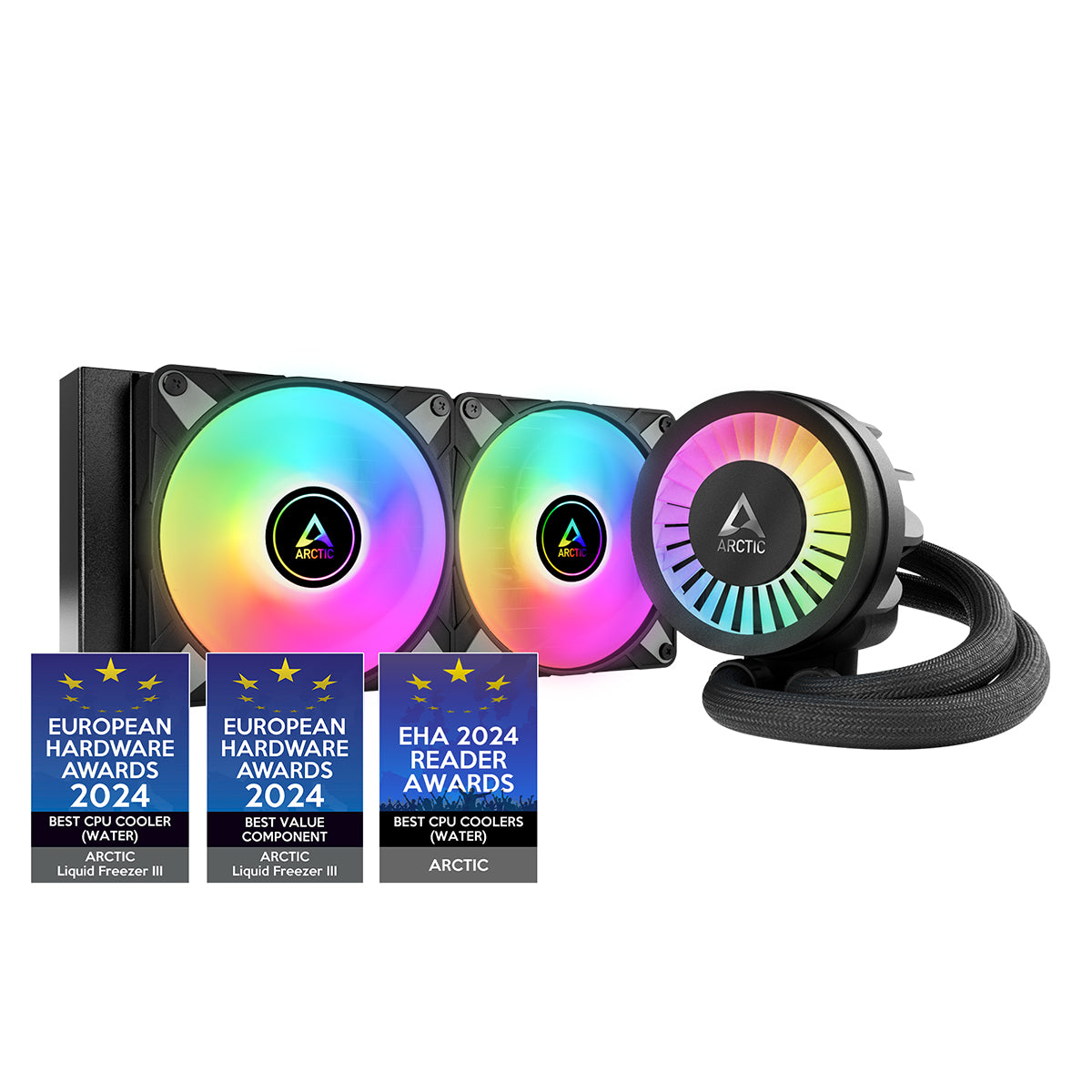 Arctic Liquid Freezer III 280mm RGB AIO Liquid CPU Cooler - High Performance Black Water Cooling System for Gaming PC & Workstation | Perfect for Overclocking & Silent Operation