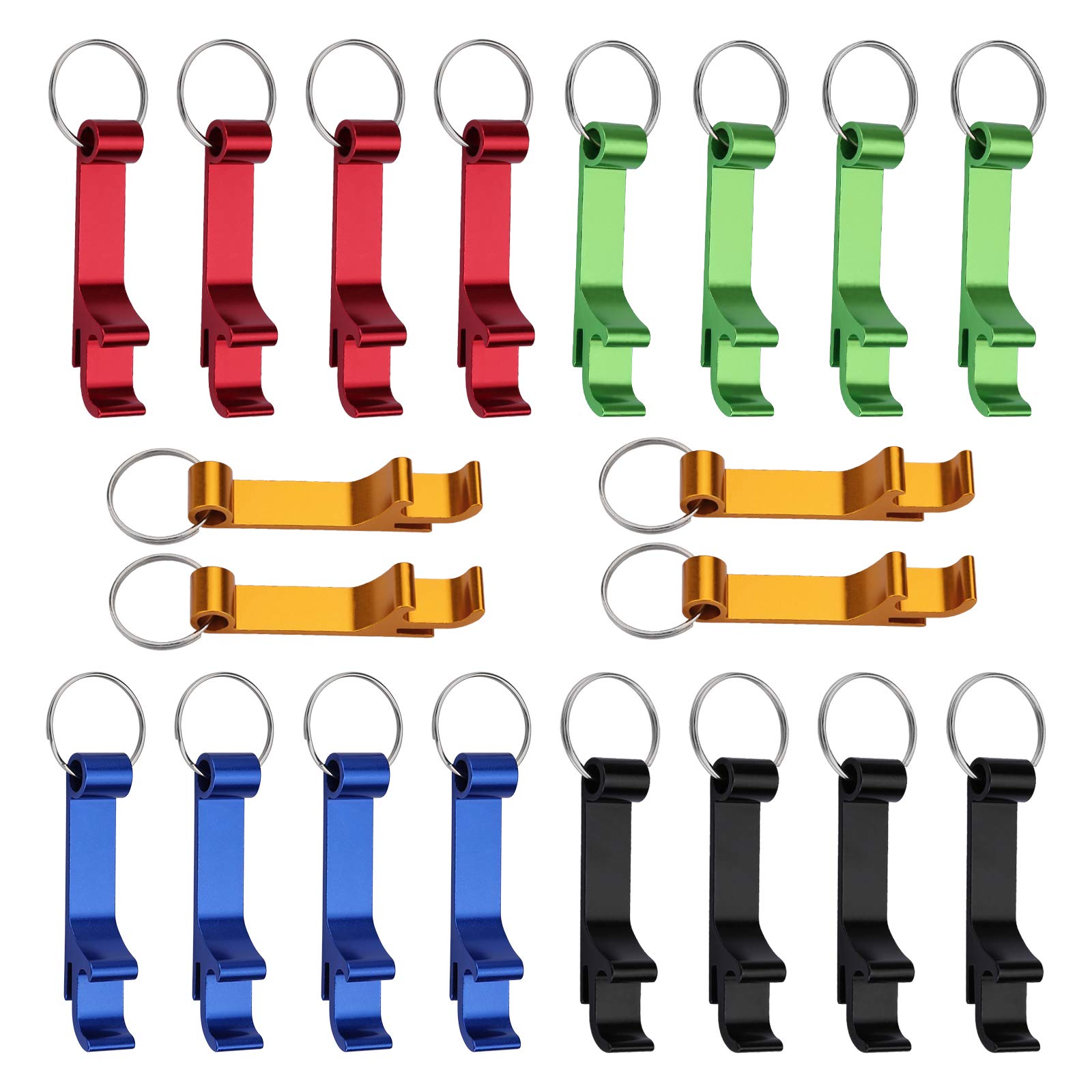 20 Pack Aluminum Beer Bottle Opener Keychain - Juliyeh Black Claw Bar Bottle Openers (6.5cm) for Soda, Beverage & Beer - Perfect for Parties, Camping, BBQs & Everyday Carry