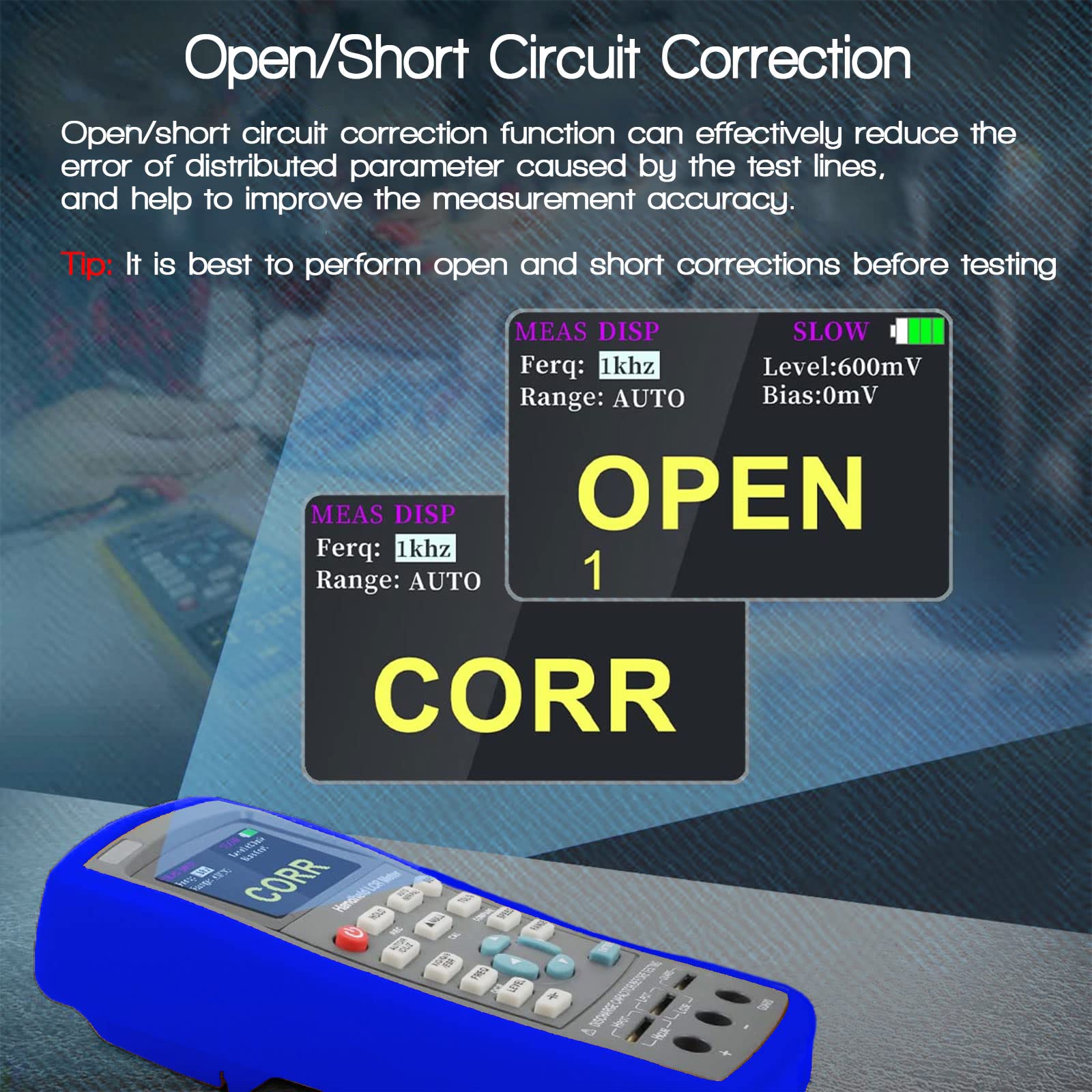 High Accuracy 0.3% LCR Meter - Handheld Digital Bridge with TFT Display, Capacitance & Inductance Tester, Portable Multifunction Multimeter with Rechargeable Battery for Resistance & Transistor Testing (ET430) - Perfect for Electronics Repair, Lab Testing & Component Analysis
