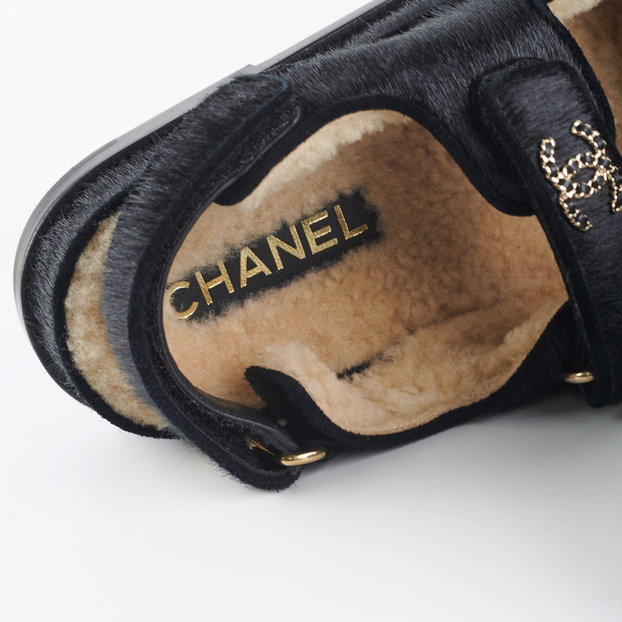 Chanel Black Calf Hair Sandals Size 36 - Luxury Women's Designer Shoes for Summer 2023 | Perfect for Weddings, Parties & Beach Vacations