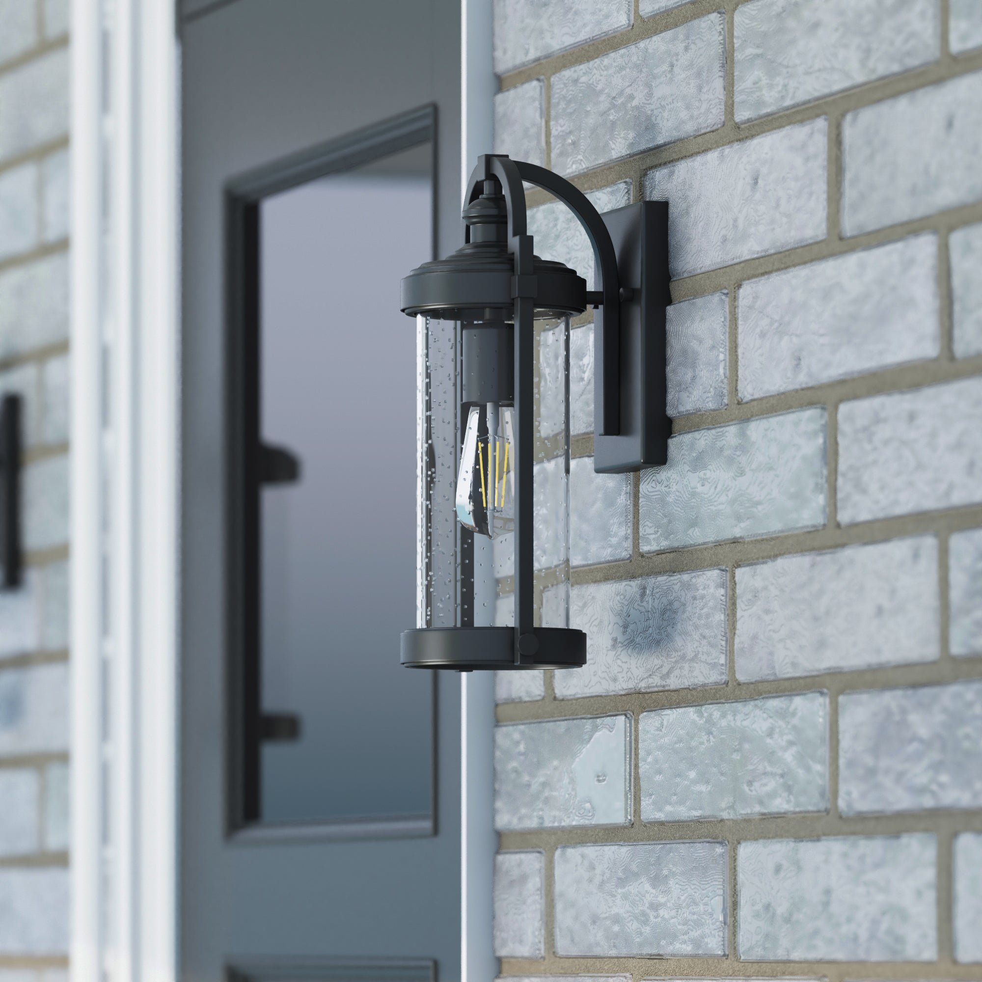 Cedardale Outdoor Wet Rated Coach Light Fixture - Matte Black Finish for Porch, Patio, and Garden Lighting