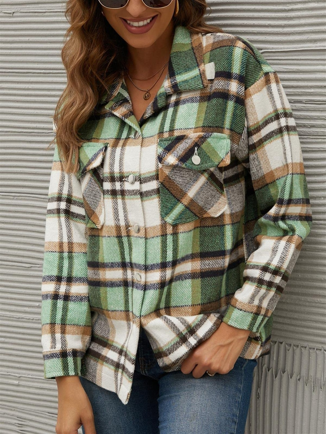 Stylish Plaid Collared Long Sleeve Jacket for Men & Women - Perfect for Fall Outfits, Office Wear & Casual Dates