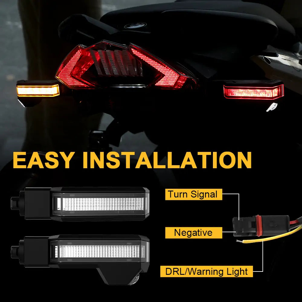 BMW F650GS F800 R1200GS R1200 Motorcycle LED Turn Signal Lights - Front & Rear Indicators with Projection Warning Light | Enhanced Visibility for Safe Night Riding