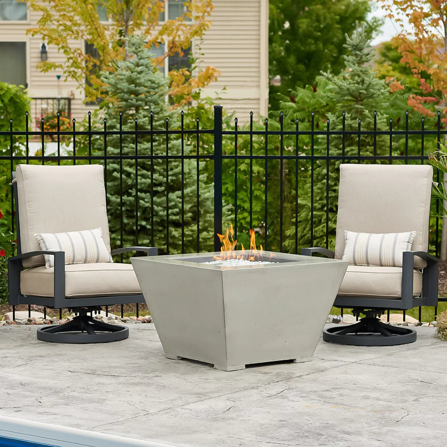 The Outdoor Greatroom Company Cove Square Gas Fire Pit Bowl - Outdoor Patio Heater for Backyard, Deck, and Garden - Perfect for Entertaining and Relaxing
