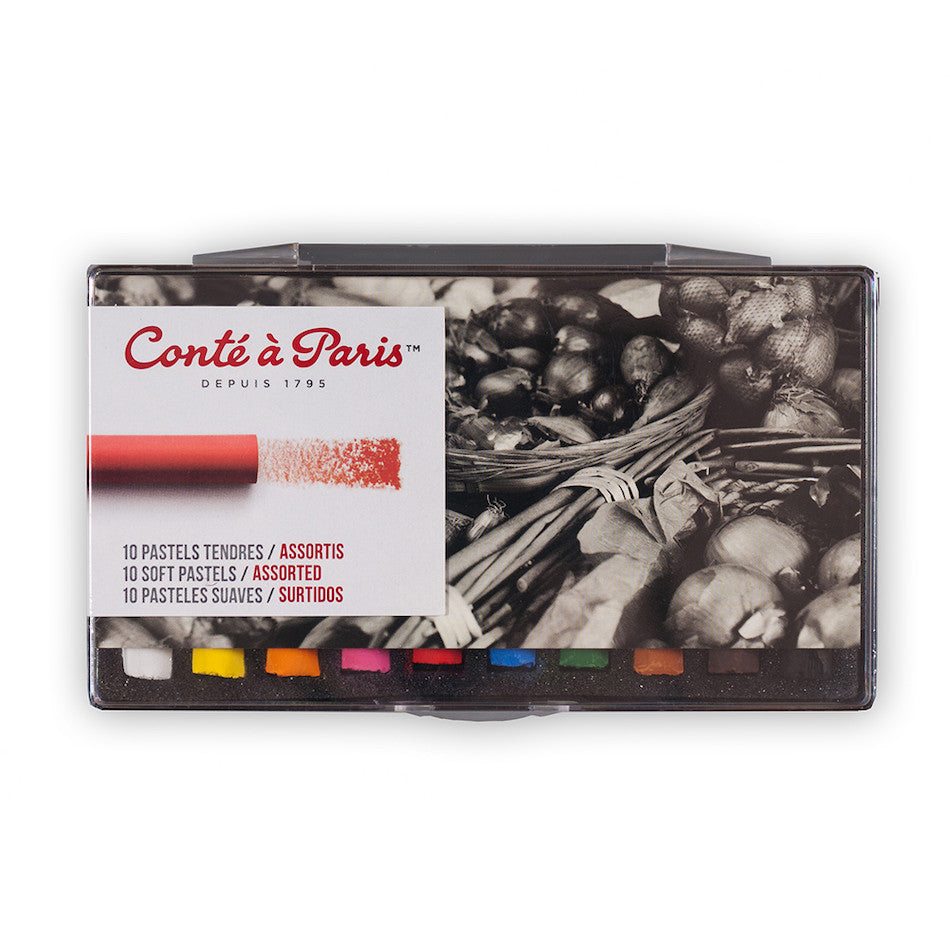 Conté à Paris Soft Pastel Set - 10 Assorted Colors for Artists & Sketching - Perfect for Drawing, Blending & Professional Artwork