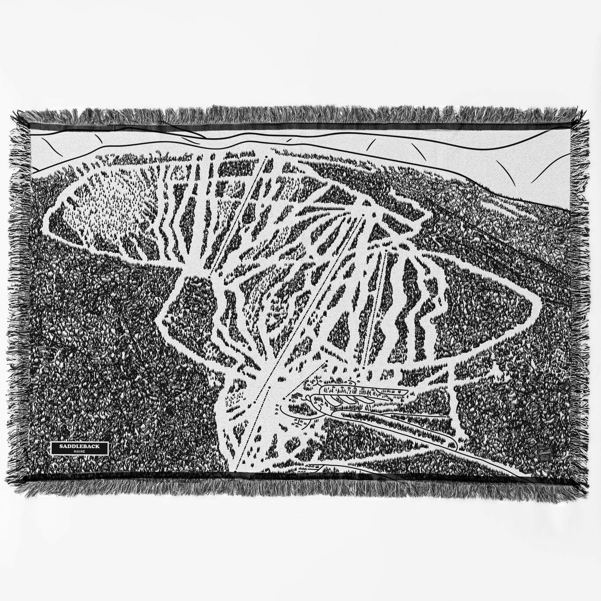 Saddleback Mountain Maine Ski Trail Map Blanket - Cozy Winter Throw for Ski Enthusiasts & Home Decor | Perfect for Ski Lodges, Cabins & Gift Ideas