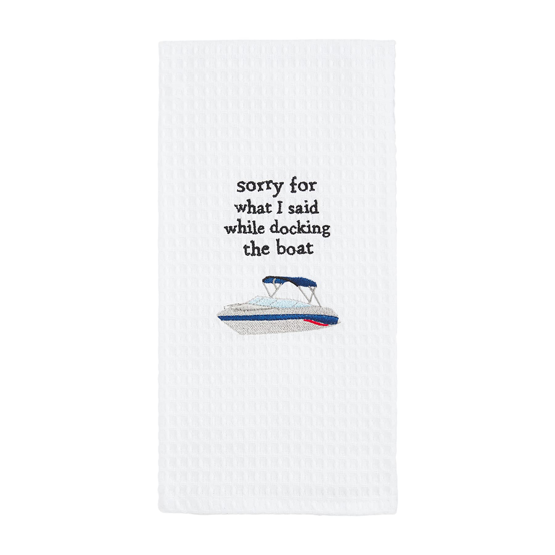 Funny Lake Waffle Towel - 'Sorry for What I Said' Novelty Kitchen & Bath Towel 16x25 Inches - Perfect for Gifts, Beach Trips & Humorous Home Decor