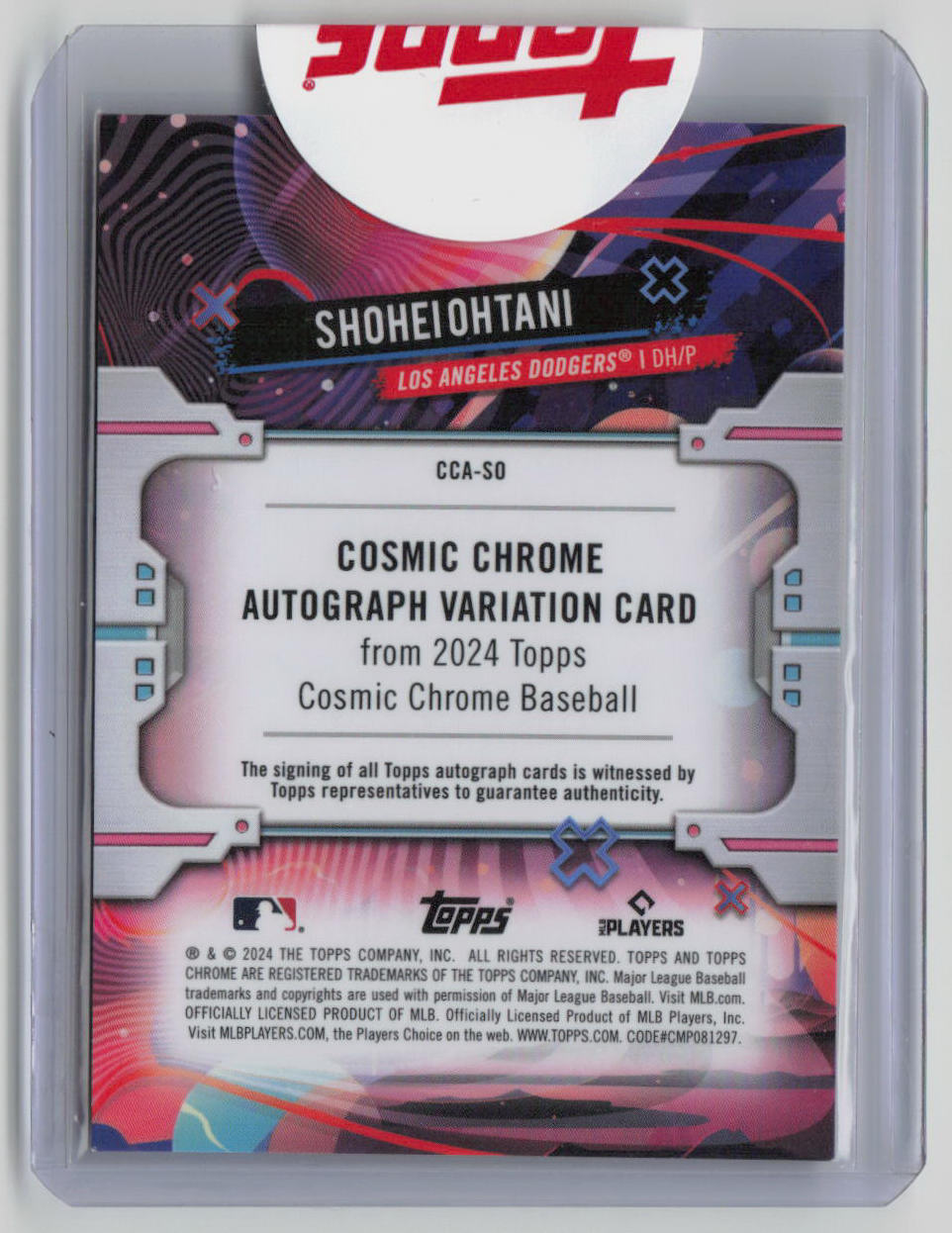 2024 Topps Cosmic Chrome Shohei Ohtani Gold Laser Autograph On Card 31/50 #CCASO - Rare Baseball Collectible for MLB Fans & Sports Memorabilia Enthusiasts - Perfect for Display, Investment, and Trading Cards Collections