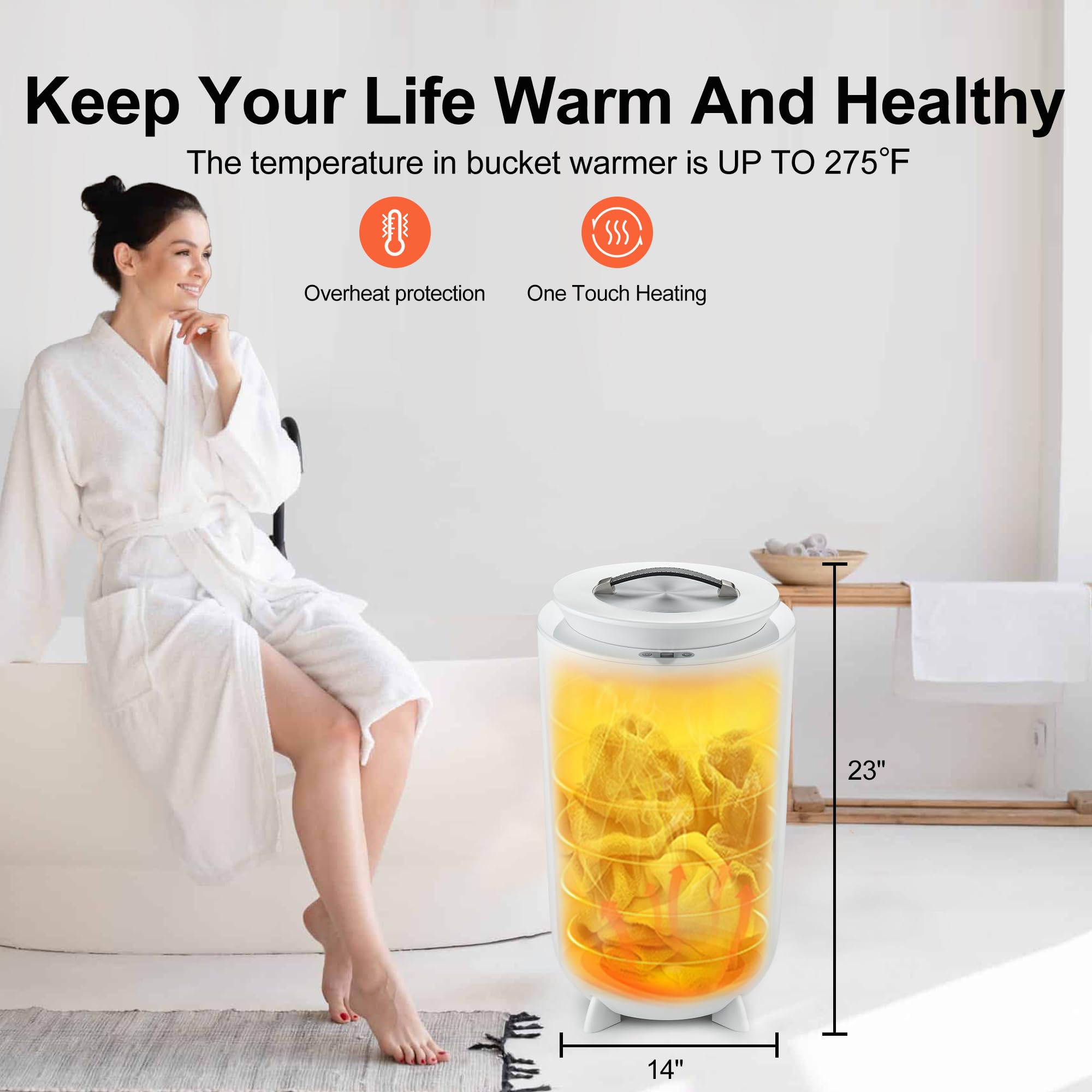 Luxury Electric Towel Warmer for Bathroom with Aroma Tray & Auto Shut Off - Adjustable Timer 15/30/45/60 Minutes - Fits Oversized Towels, Blankets & Bathrobes - Perfect Gift for Home Spa & Cozy Winter Nights