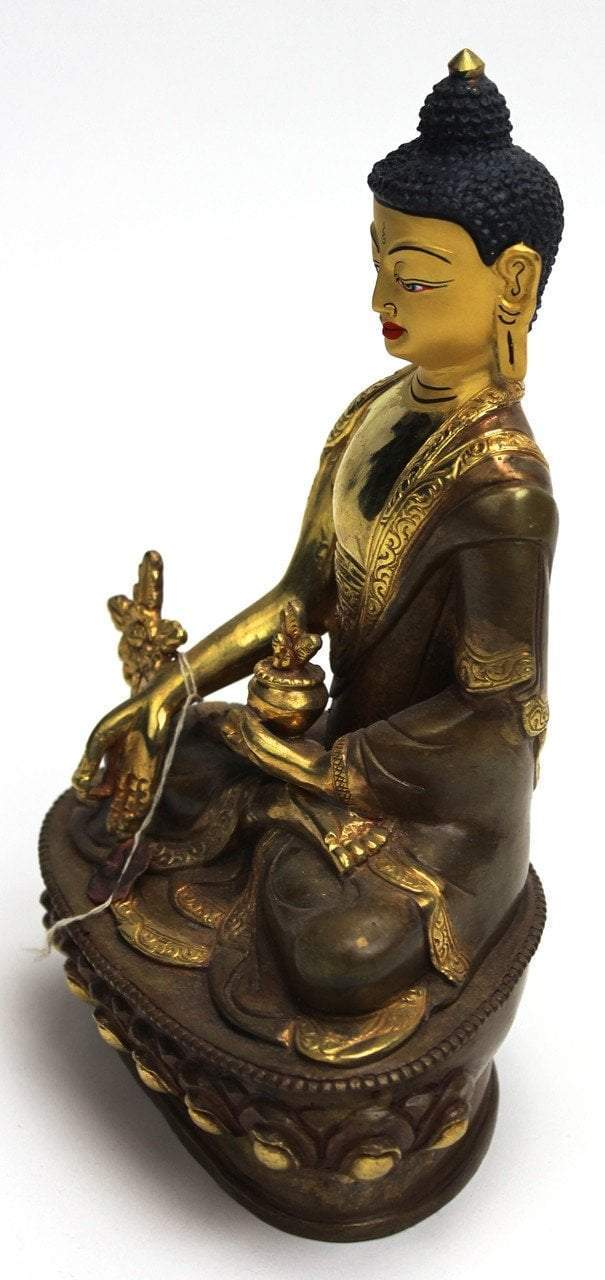 8 Inch Premium Medicine Buddha Statue - Handcrafted Buddhist Decor for Home Altar, Meditation Room & Spiritual Healing