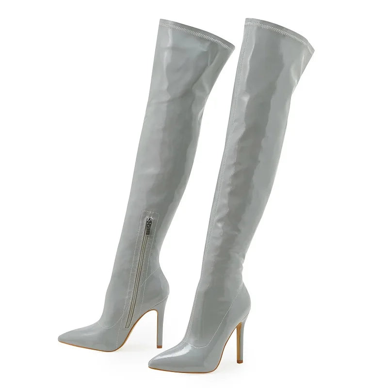 Sexy Stiletto High Heels for Women - Pointed Toe Over The Knee Boots for Pole Dancing & Night Out | Long Boots for Ladies (Botas De Mujer) | Perfect for Club Wear, Cosplay & Special Occasions