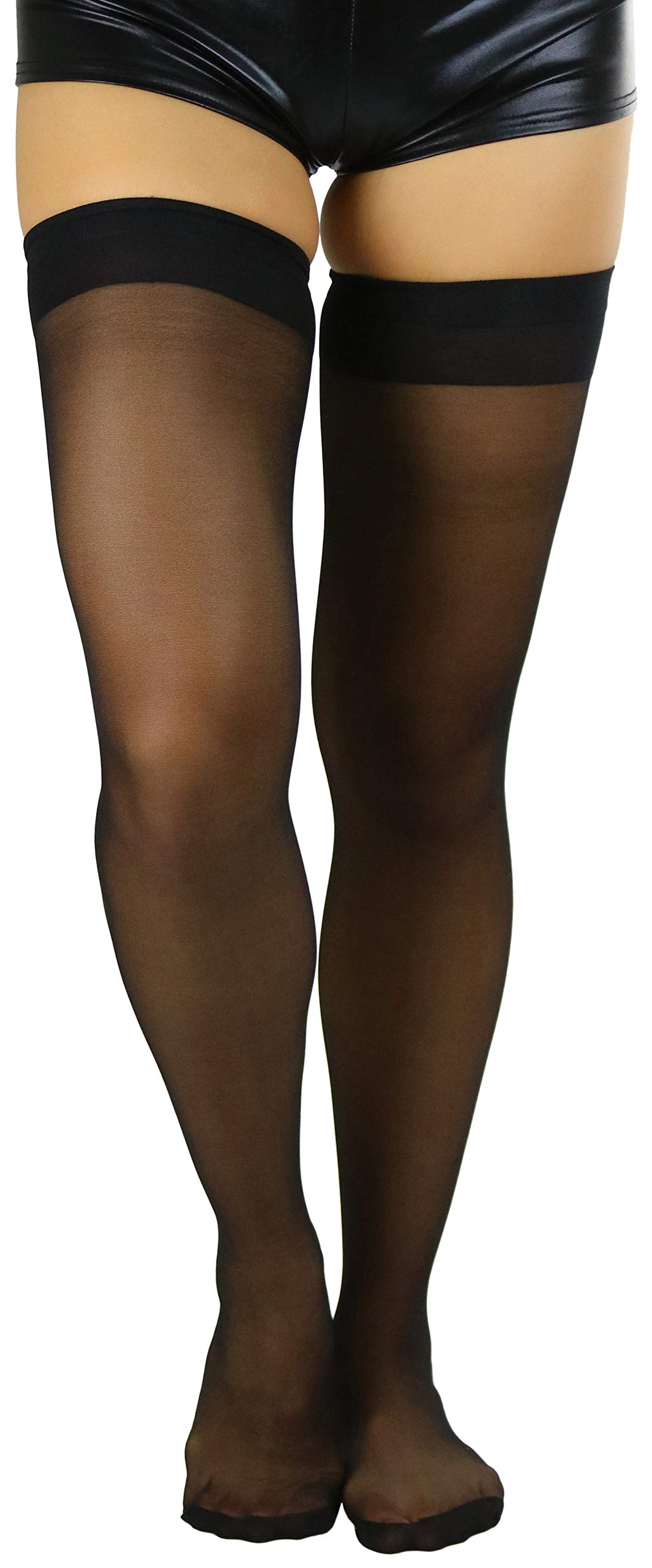 ToBeInStyle Nylon Two-Toned Cuban Heel Closed-Toe Stockings for Women - Vintage Style Hosiery for Evening Dresses, Date Nights & Special Occasions