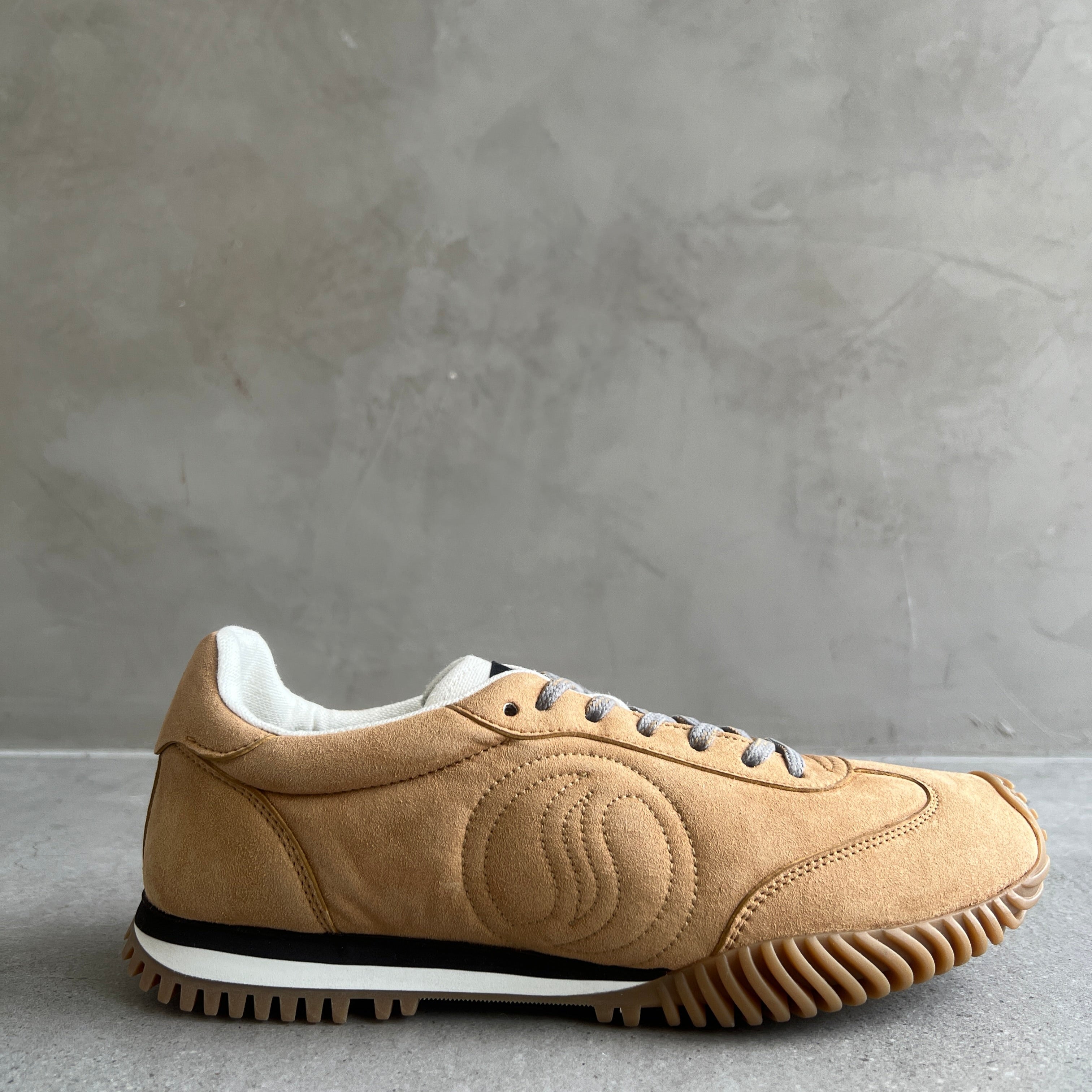 S Wave Sport Suede Sneakers for Men & Women - Comfortable Casual Walking Shoes in Camel Color - Perfect for Running, Gym, and Everyday Wear