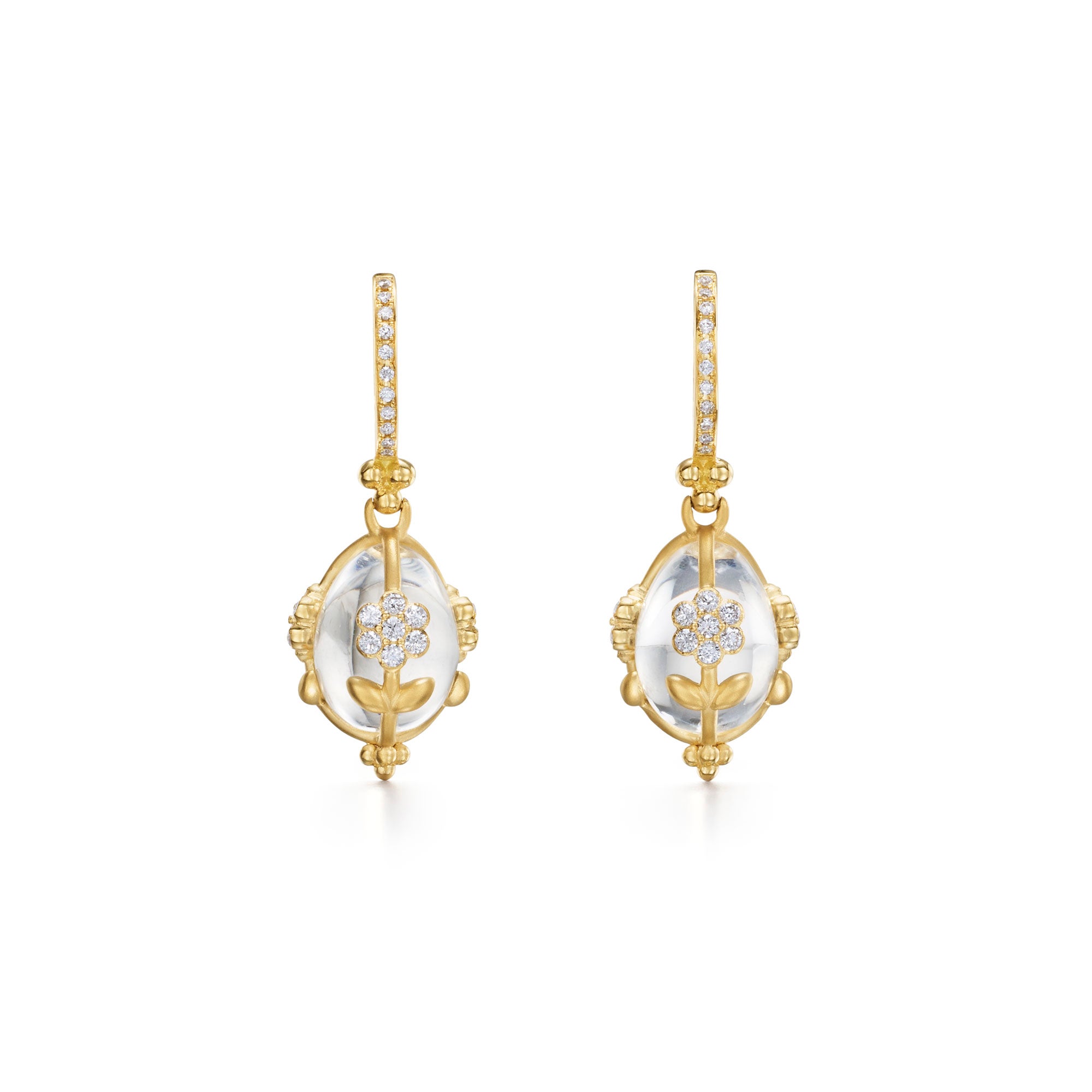Temple St. Clair Diamond Fiori Amulet Earrings - 18K Gold Dangle Earrings with Genuine Diamonds, Luxury Jewelry Gift for Women, Perfect for Weddings, Anniversaries & Special Occasions