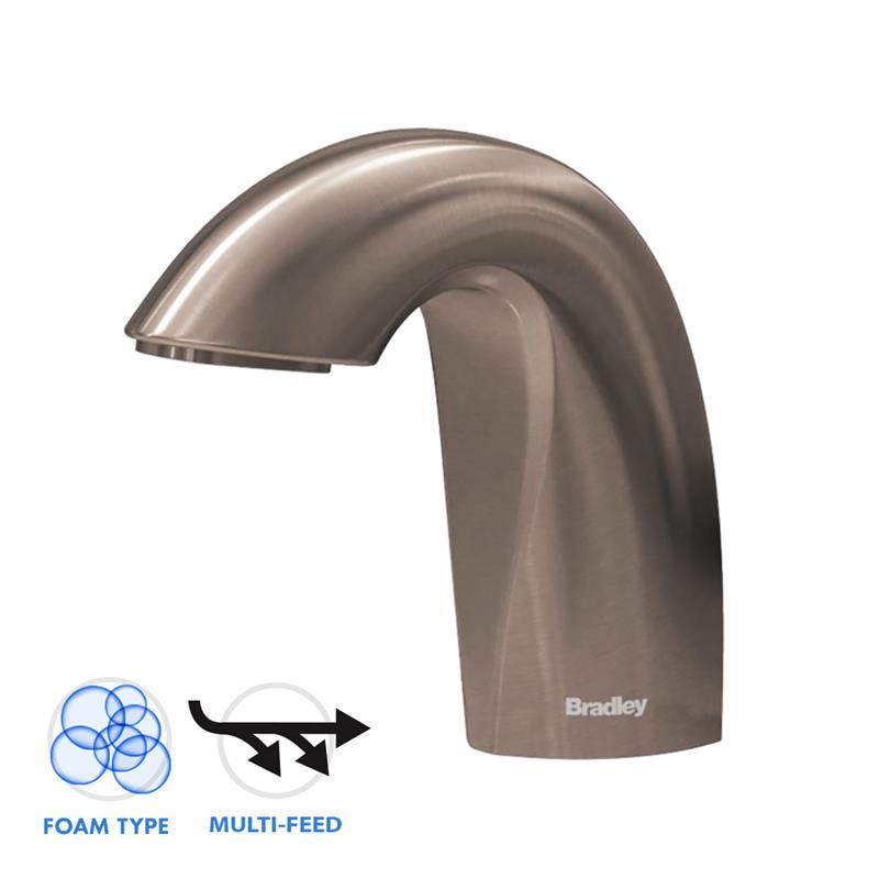 Bradley 3100 RFM Crest Series Multi-Feed Tank Deck Mounted Soap Dispenser - Foam Soap Dispenser for Kitchen, Bathroom & Commercial Use