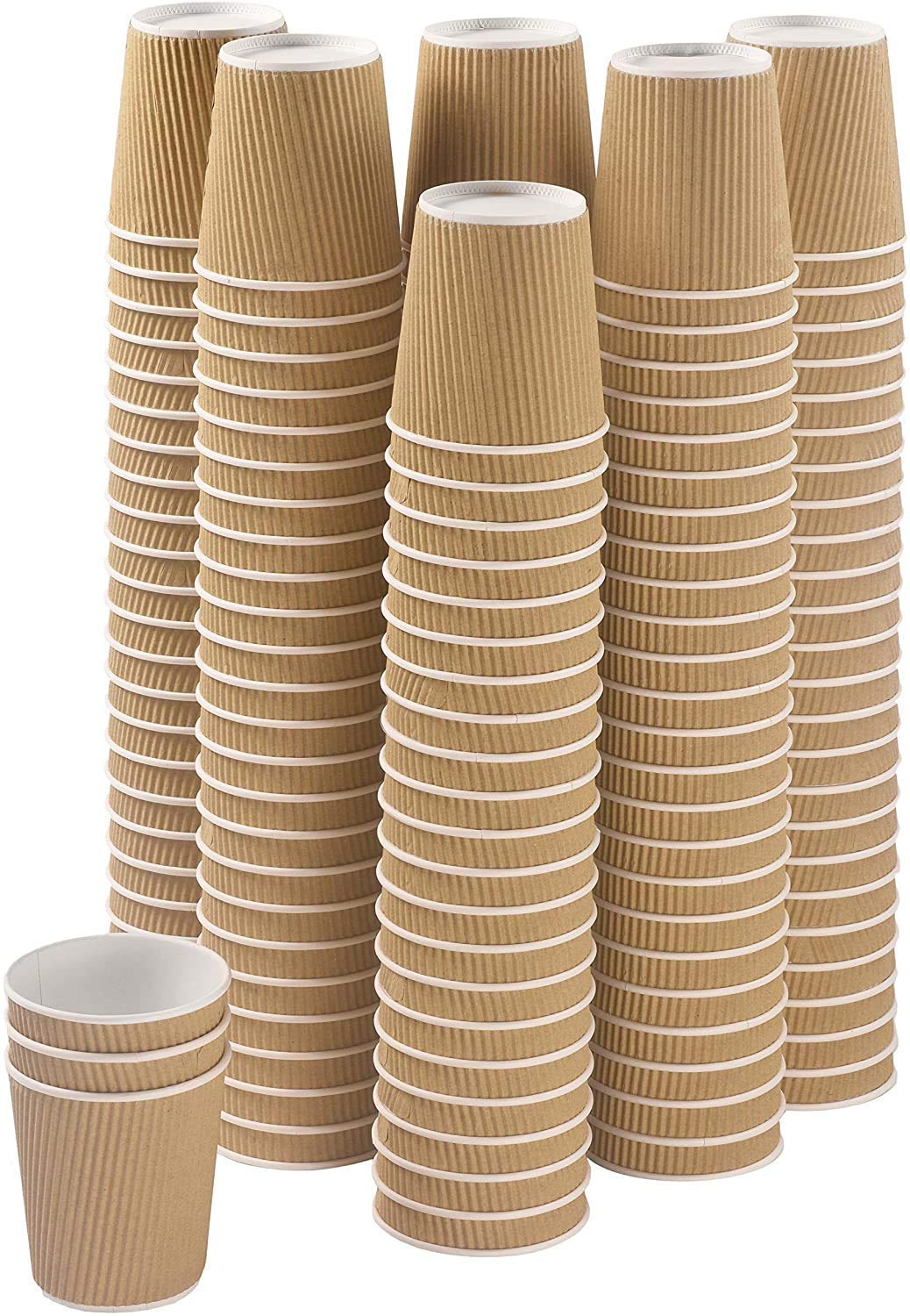Shraddha 150ml Ripple Brown Disposable Paper Cups - 50 Pack | Hot & Cold Drink Cups for Coffee, Tea, Juice | Perfect for Parties, Offices, Cafes, and Events | Eco-Friendly & Leak-Proof Design