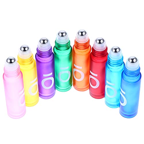 ARTIBETTER 8-Pack 10ml Frosted Glass Roller Bottles with Stainless Steel Balls - Essential Oil Roll On Bottles for Aromatherapy, Perfume & Massage | Portable Travel Size for DIY Blends, Skincare & Relaxation