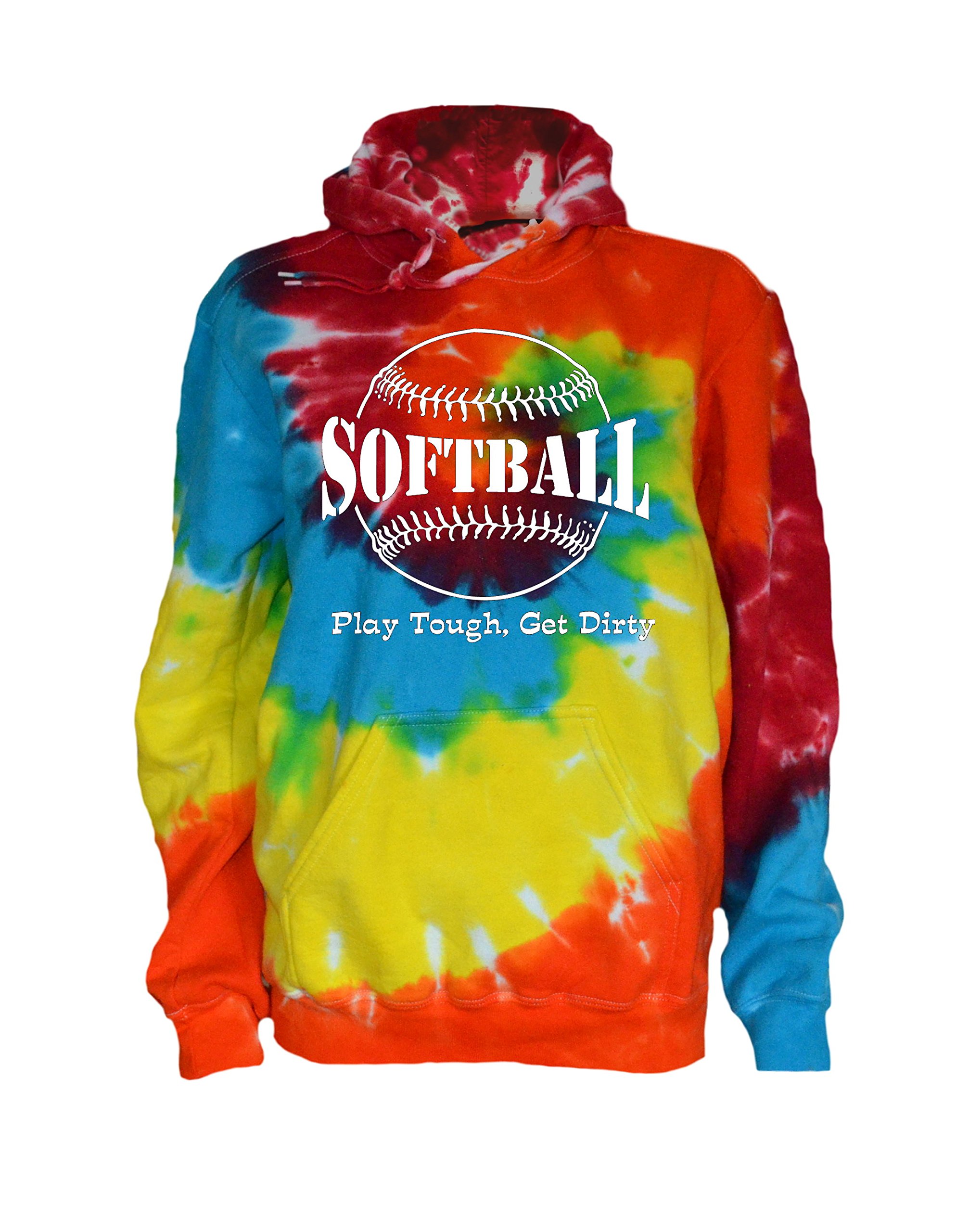 Trendy Tie Dye Softball Sweatshirt for Women - Comfortable Large Logo Pullover for Practice & Games | Perfect for Team Sports, Casual Wear & Fan Apparel