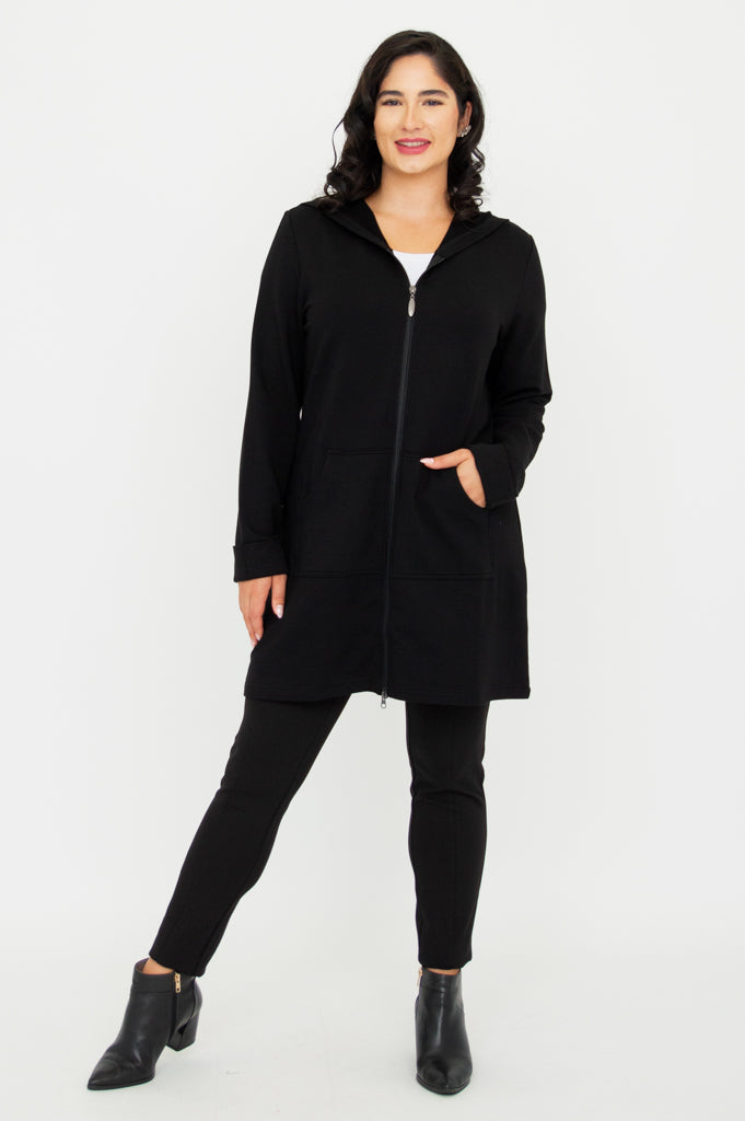 Cortes Jacket for Men & Women - Soft Bamboo Fleece Lined Winter Coat in Black - Perfect for Outdoor Activities & Casual Wear