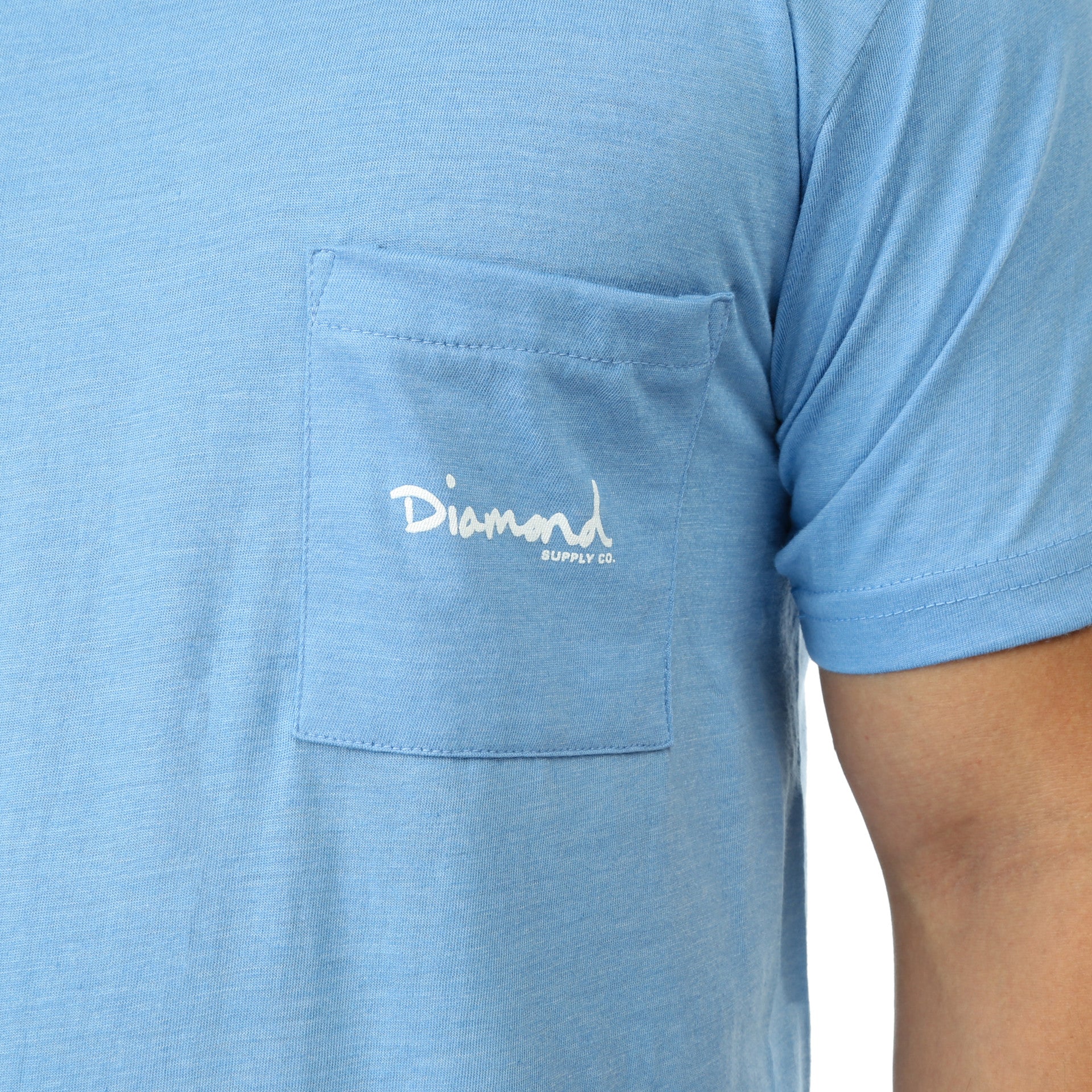 Diamond Supply Co Mini OG Script Pocket Tee - Slate Color Casual T-Shirt for Streetwear & Skate Style | Perfect for Everyday Wear & Urban Fashion