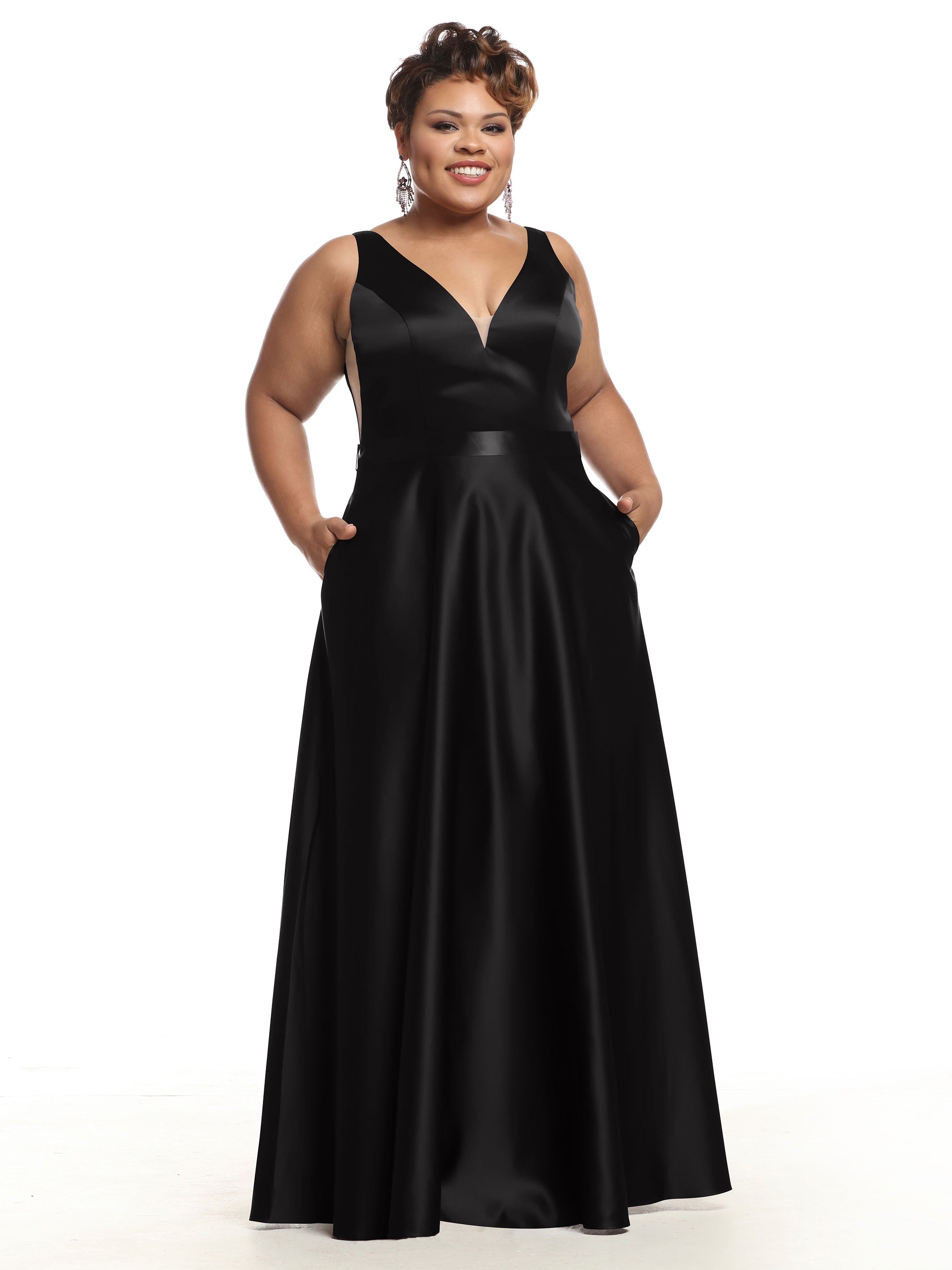 Elegant 80118 Satin A-Line Bridesmaid Dress with V-Neck & Waist Sash - Perfect for Weddings, Formal Events & Special Occasions