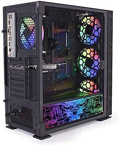 Veno Scorp ARGB Gaming PC Set - Intel i5, 240GB SSD + 500GB HDD, 8GB RAM, Dual 19