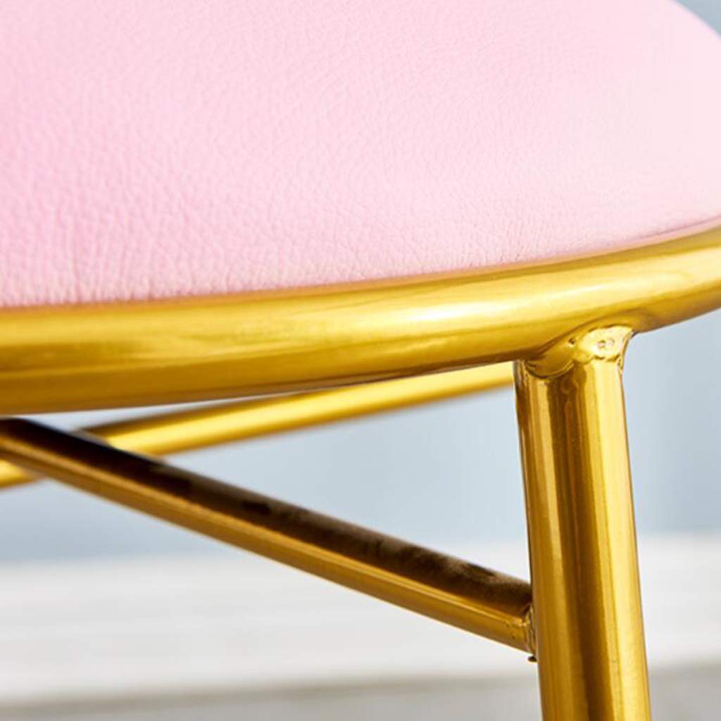 Heart-Shaped Makeup Stool - PU Leather Vanity Chair with Golden Metal Legs for Bedroom & Dressing Table | Gray Upholstered Seat for Girls Room Decor & Home Furniture