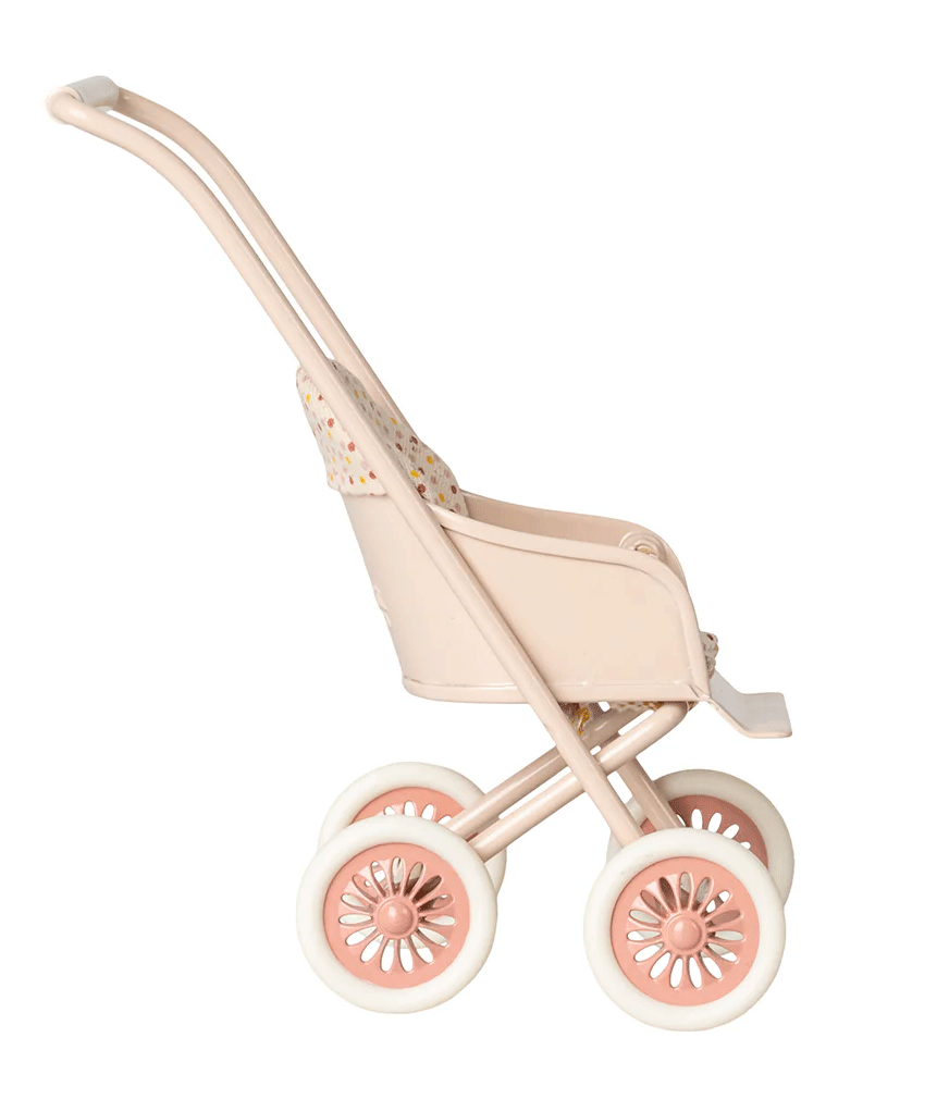 Maileg Powder Micro Pushchair Stroller - Lightweight Compact Baby Stroller for Travel & Everyday Use | Perfect for Shopping, Walks & City Adventures