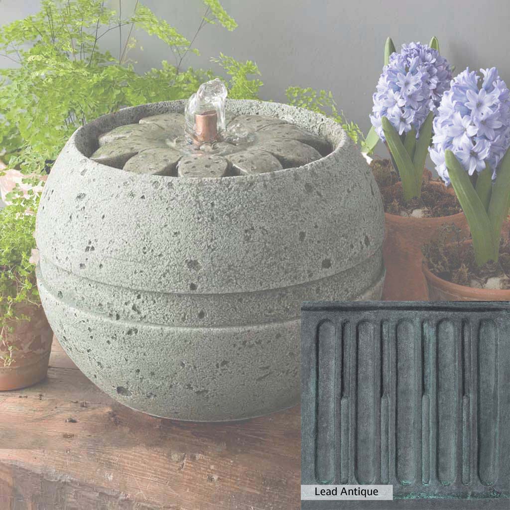 Campania International M Series Rosette Fountain - Elegant Outdoor Garden Water Feature for Patio, Yard, and Landscape Decor