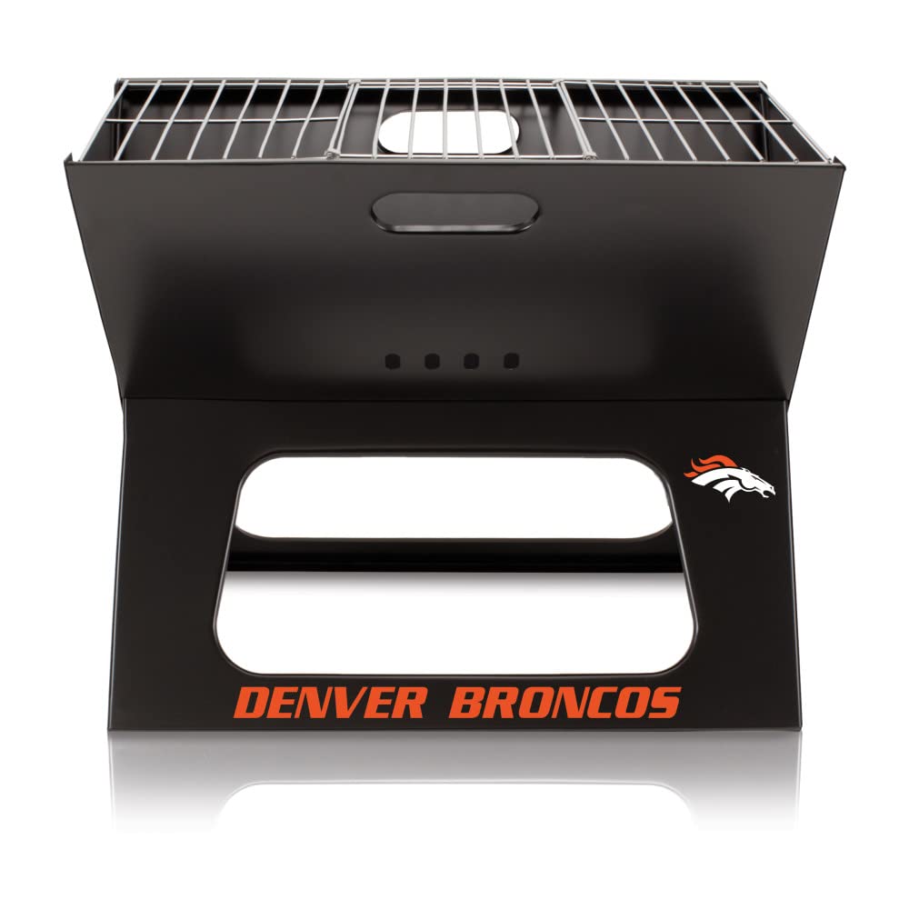 NFL X-Grill Portable Charcoal Grill for Camping, Tailgating, Backyard BBQ & Outdoor Cooking - Compact & Lightweight Design for Easy Transport