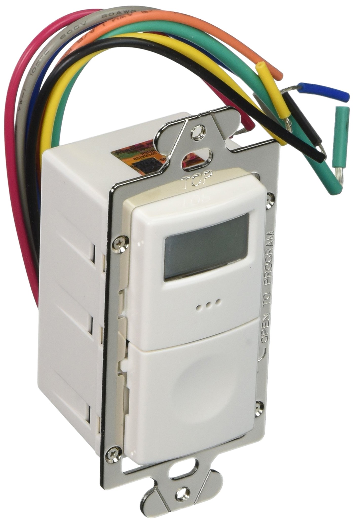 NSi Industries LLC SS410 In-Wall Digital Timer Switch - 3 x 1 x 2 Inches, White - Perfect for Home Automation, Lighting Control & Energy Savings