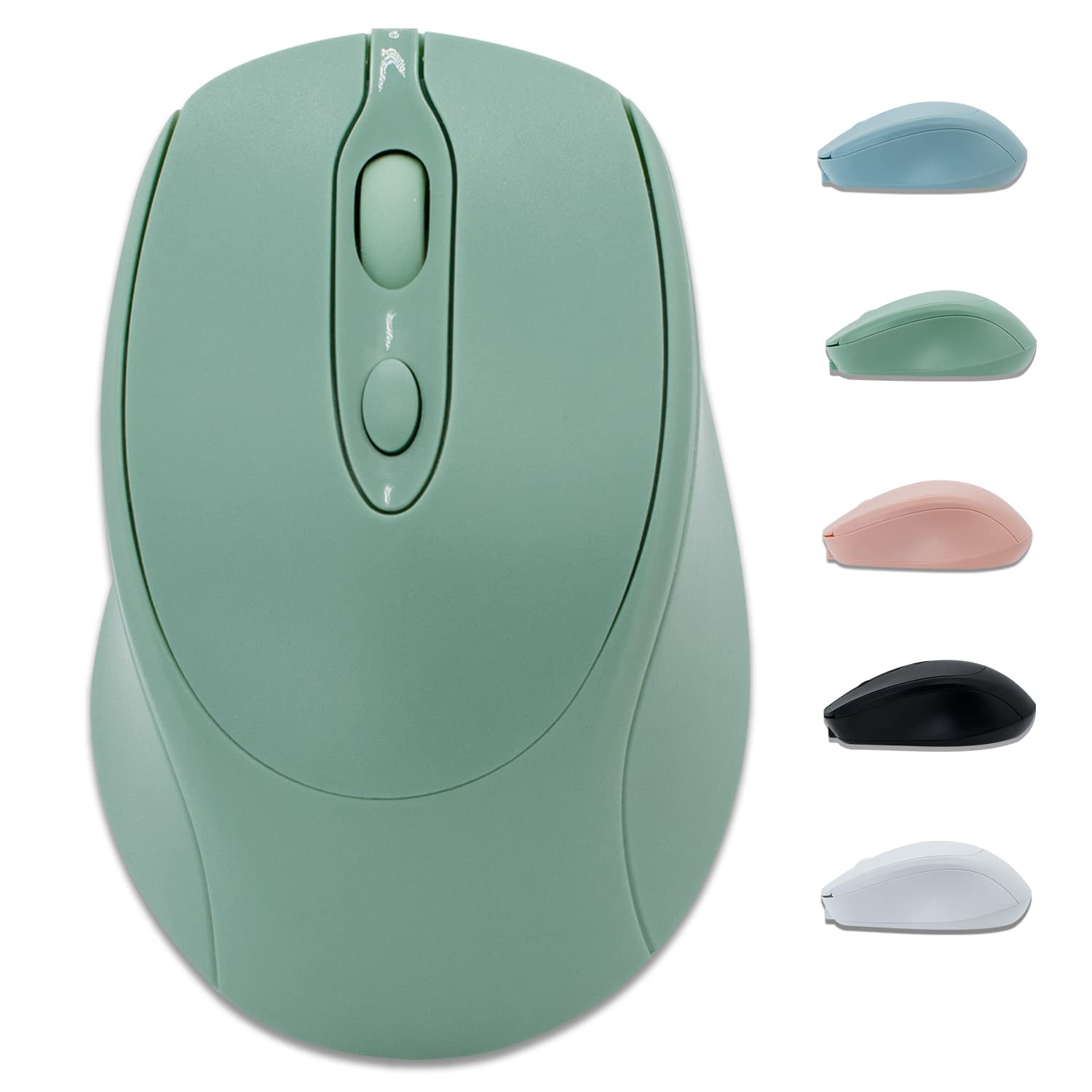 Rechargeable Bluetooth Wireless Mouse for Laptop, iPad, MacBook Pro/Air, Surface Pro, PC, Lenovo & Samsung Tablets - Silent Slim Portable Mouse (Light Green) - Perfect for Office, Travel & Home Use