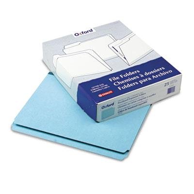 Staples Pressboard File Folders - Single Tab Letter Size, Blue (25/Box) - Perfect for Office Organization, School Supplies & Document Storage