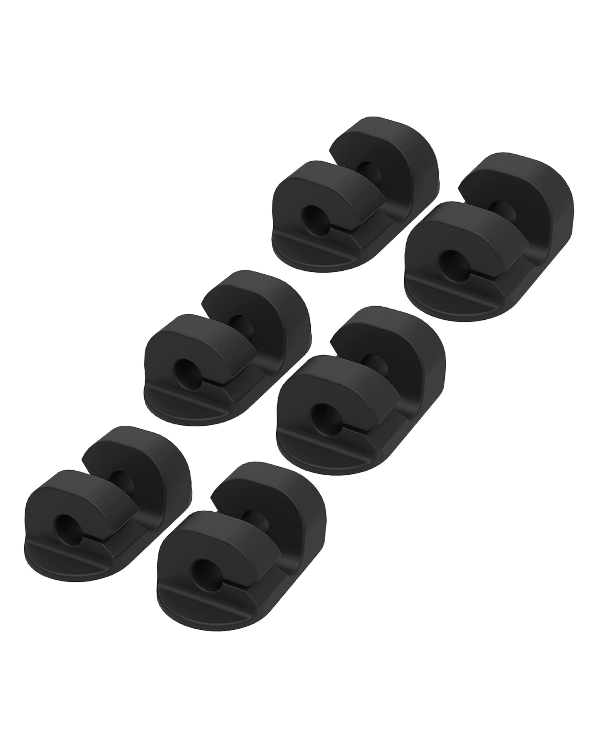 Scosche CMAA2-6PKRP 6 Pack Black Adhesive Cable Clips - Cord Organizer & Wire Holder for Desk, Nightstand, Computer, Phone Charger - Home, Office, Car Use - Perfect for Cable Management and Organization