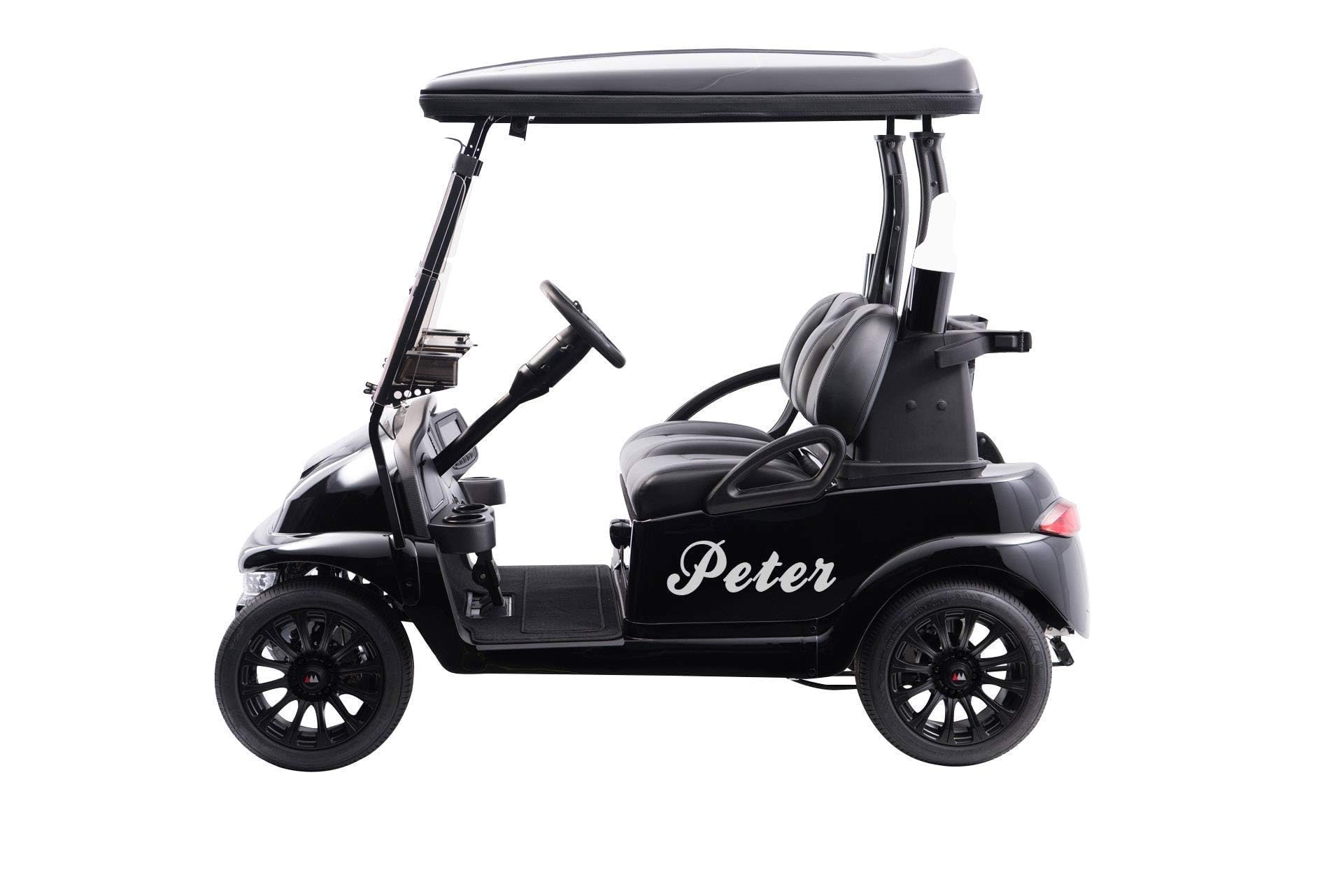 Custom Golf Cart Decals - Personalized Name & Number Stickers for Auto Racing