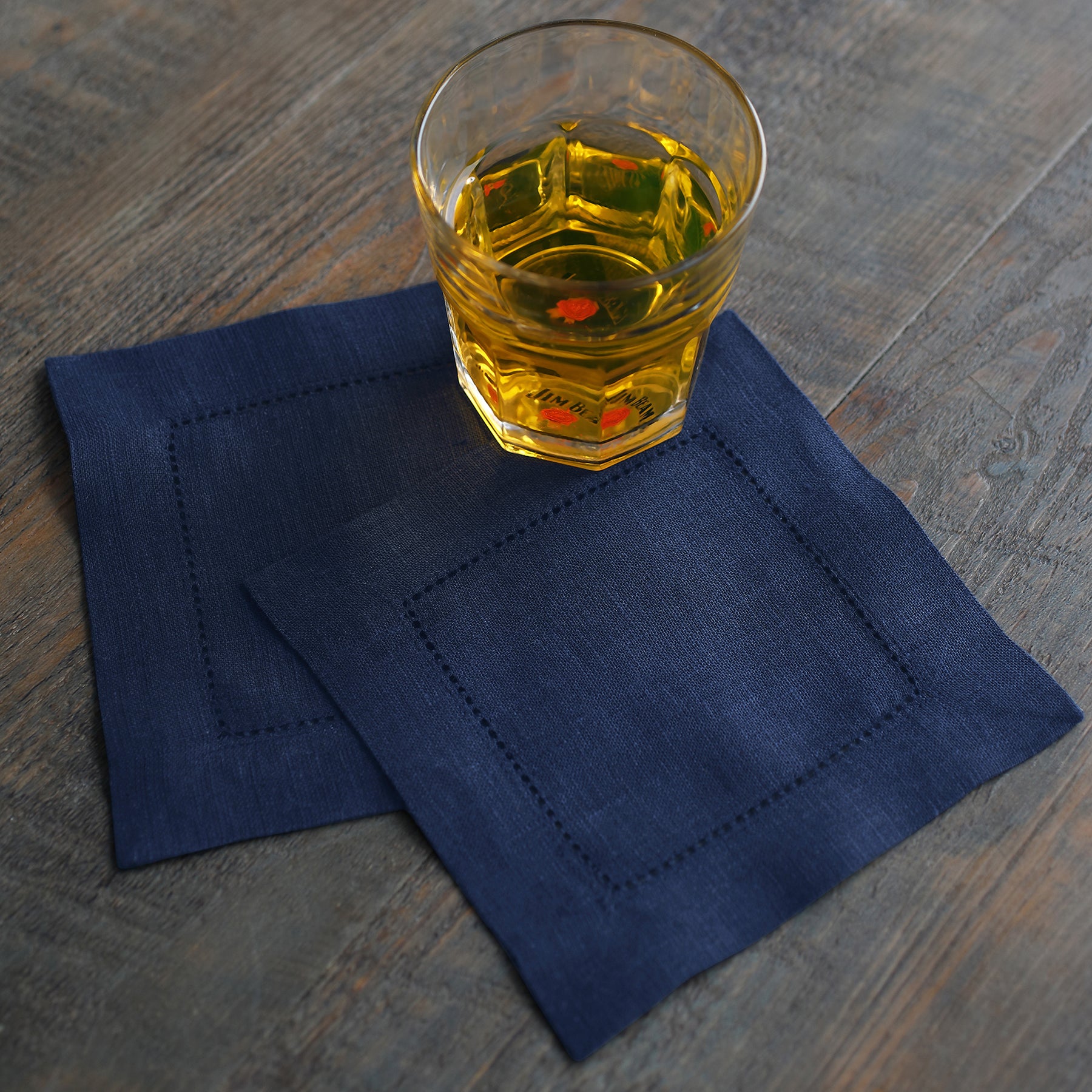 Premium Classic Hemstitch Cocktail Napkins - Set of 12 White Linen Drink Napkins for Parties, Weddings & Elegant Dining - Absorbent & Decorative Tableware Accessories