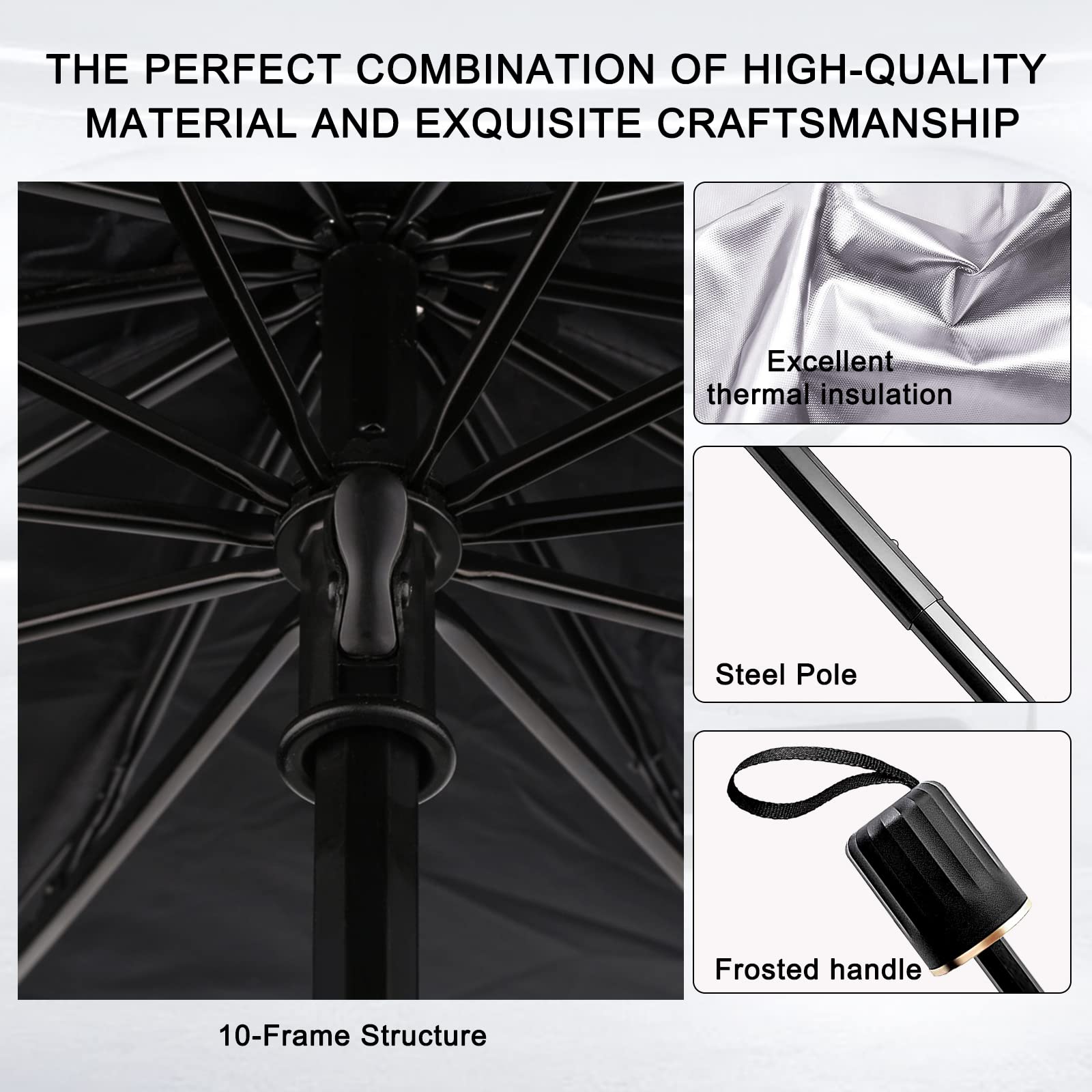 Universal Car Windshield Sun Shade - Ice Crystal Nano Reflective Sunshield for SUV, Truck & Most Vehicles (31