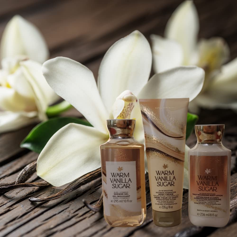 Bath & Body Works Warm Vanilla Sugar Body Care Gift Set - Moisturizing Shower Gel, Body Lotion & Cream for Soft Skin | Perfect for Self-Care, Spa Days & Holiday Gifts