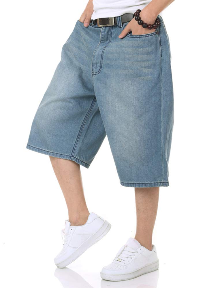Men's Baggy Jean Shorts - Loose Fit Casual Denim Shorts for Hip Hop & Skateboard Style | Perfect for Streetwear, Summer Outfits & Urban Fashion