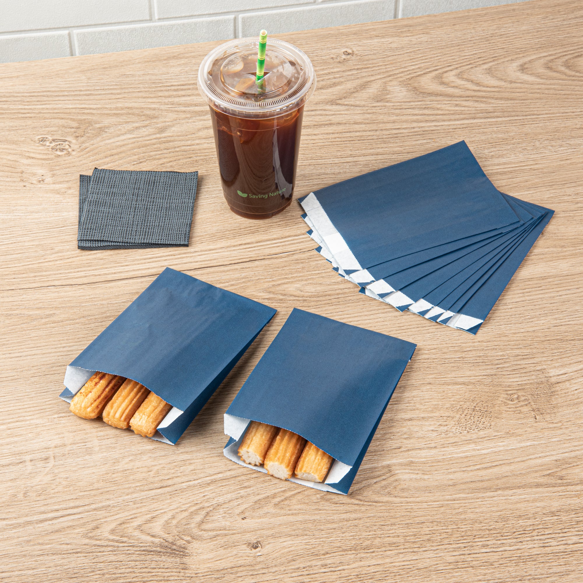 Premium Midnight Blue French Fry & Snack Bags - 4.25