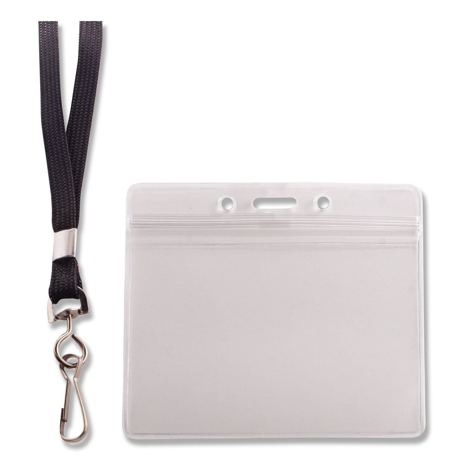 Advantus Resealable Badge Holders Combo Pack - 36 Lanyards, 20 Horizontal Frosted Plastic Card Holders (4.13