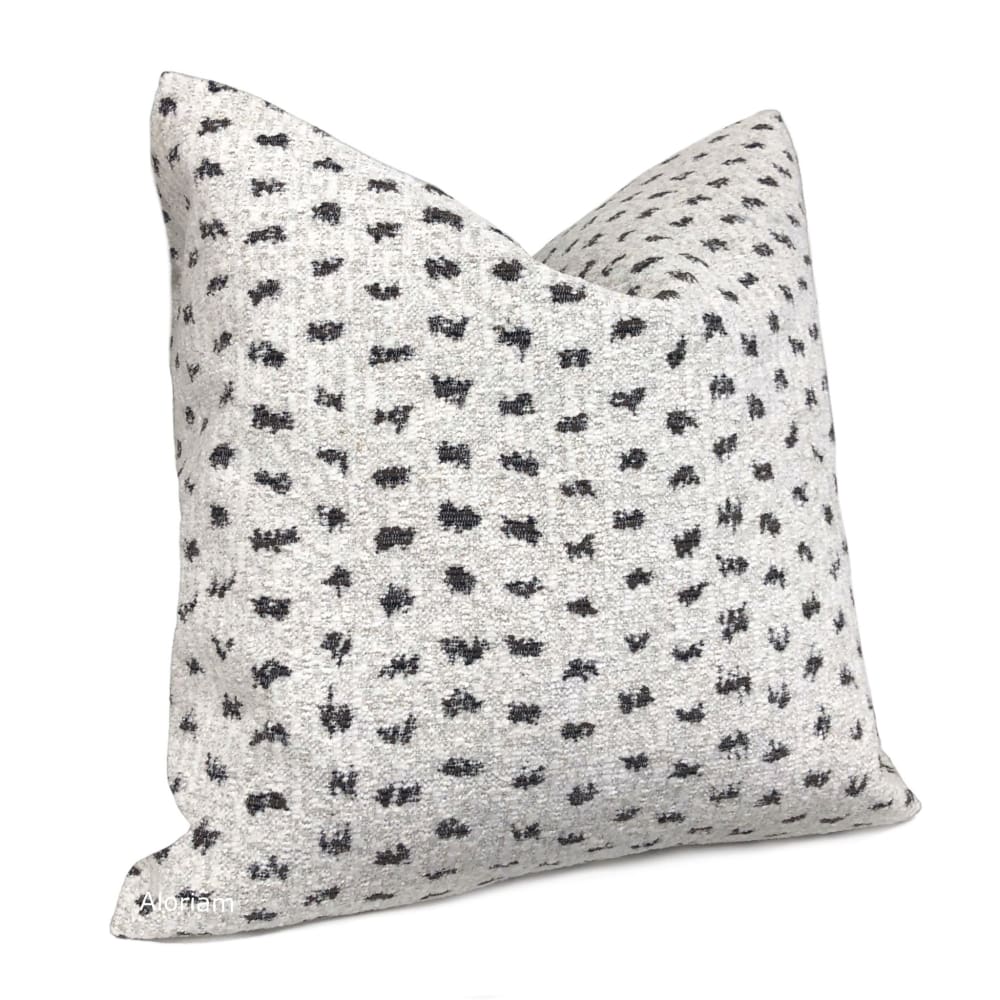 Stylish Black and White Polka Dot Chenille Pillow Cover - Soft Decorative Throw Pillow Case for Living Room, Bedroom, Sofa & Couch Decor
