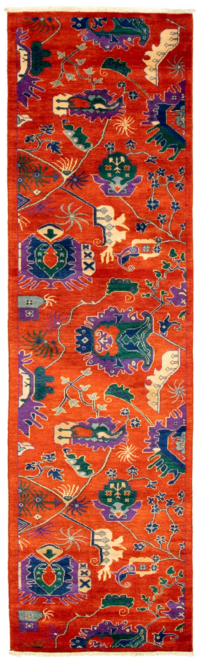 Hand-Knotted Wool Runner Rug 2'7