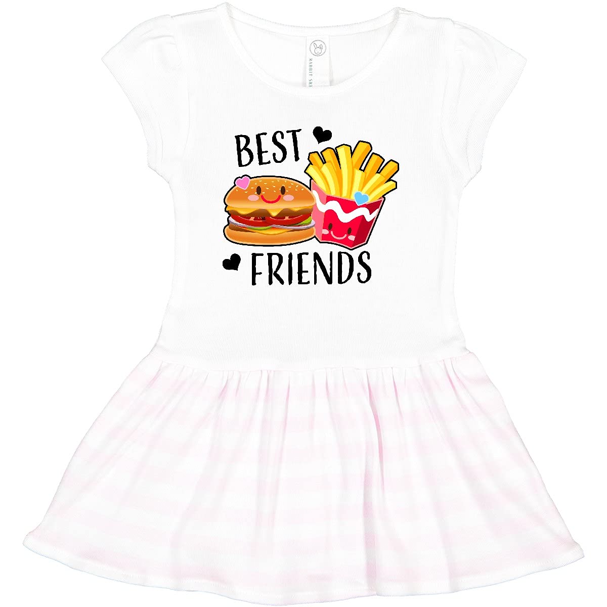 Inktastic Best Friends Burger and Fries Toddler Dress - Cute Graphic Print Casual Outfit for Girls, Perfect for Playdates, Birthday Parties & Everyday Wear