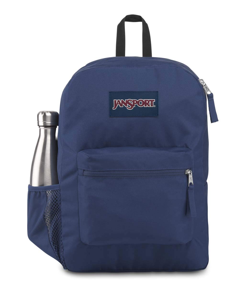 Jansport Cross Town Backpack - Lightweight Durable School Backpack for College Students, Navy Blue One Size - Perfect for Travel, Hiking & Everyday Use